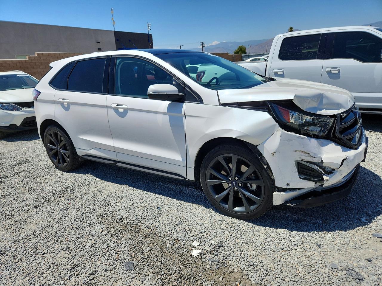 2015 Ford Edge Sport White vin: 2FMPK3AP5FBB74235