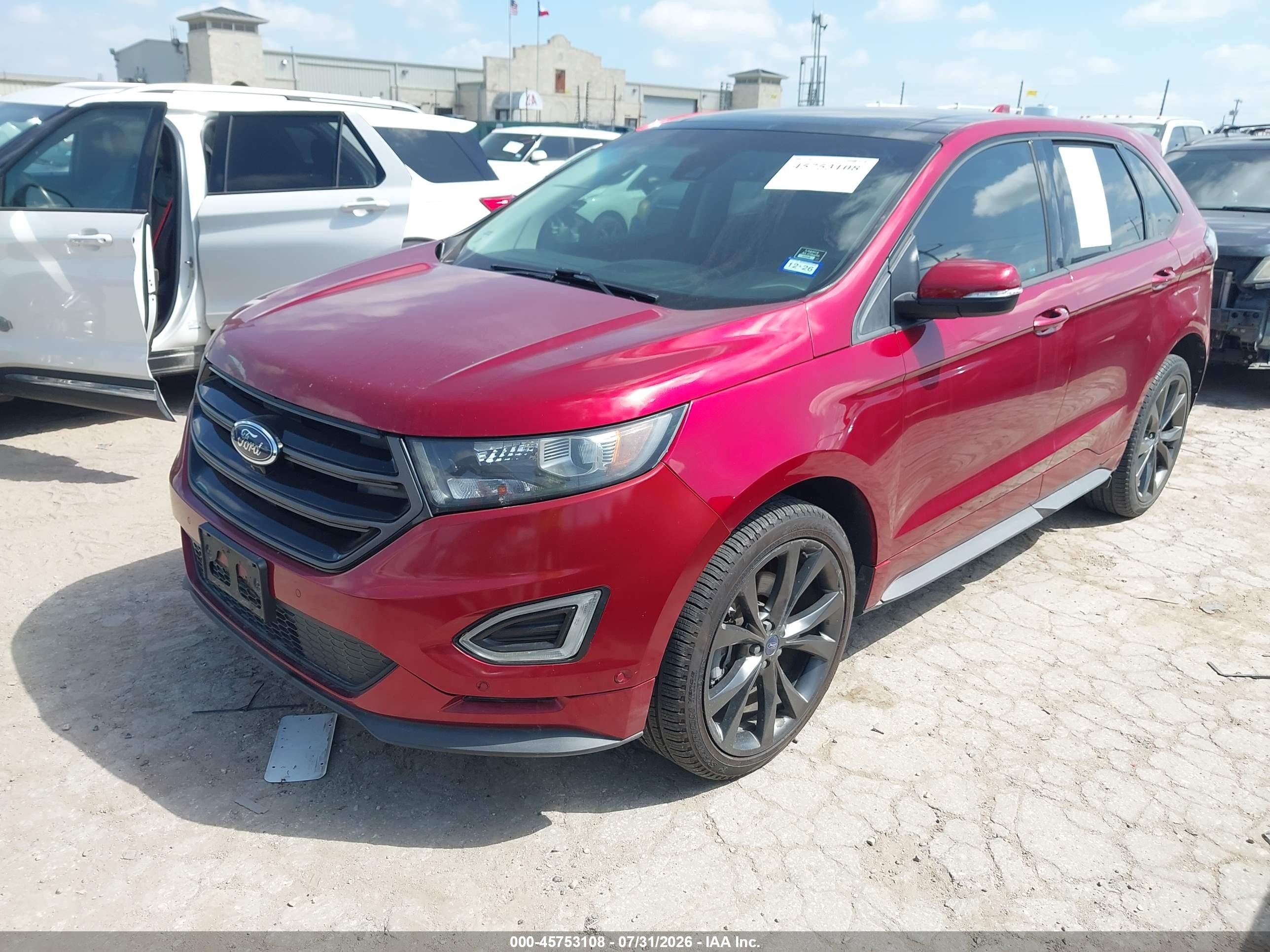 2015 Ford Edge Sport Red vin: 2FMPK3AP6FBB26971