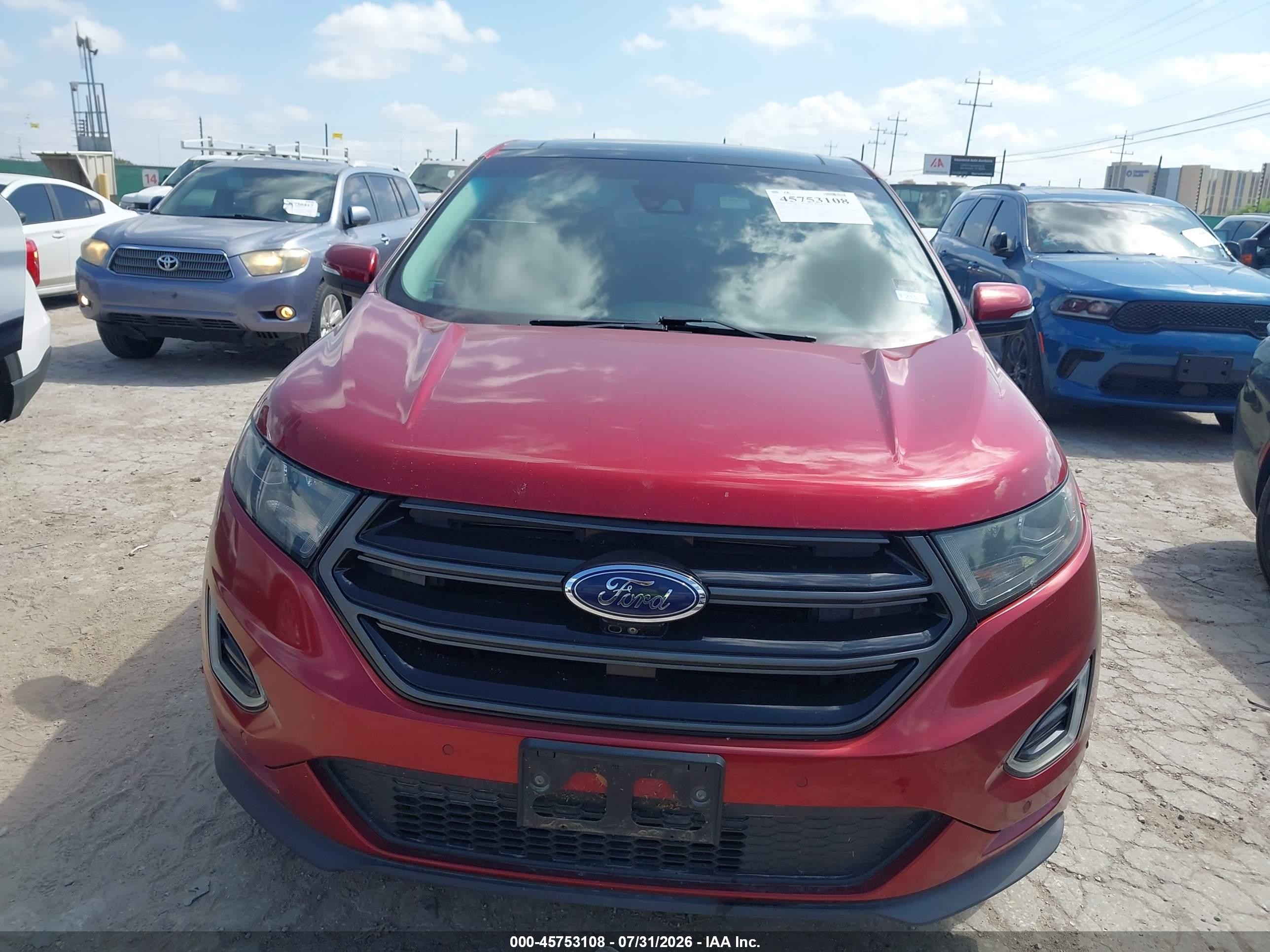 2015 Ford Edge Sport Red vin: 2FMPK3AP6FBB26971
