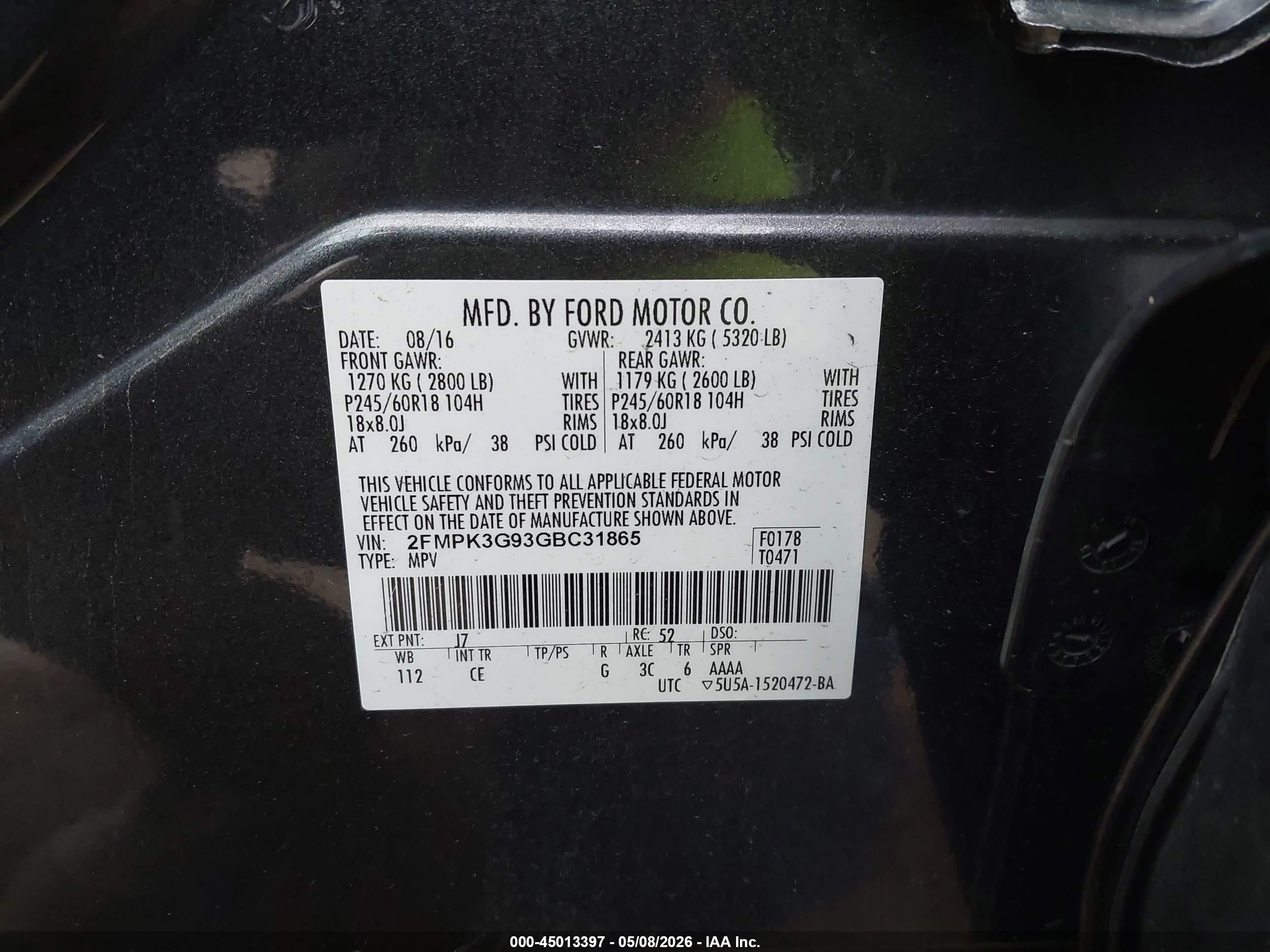 2016 Ford Edge Se Серый vin: 2FMPK3G93GBC31865