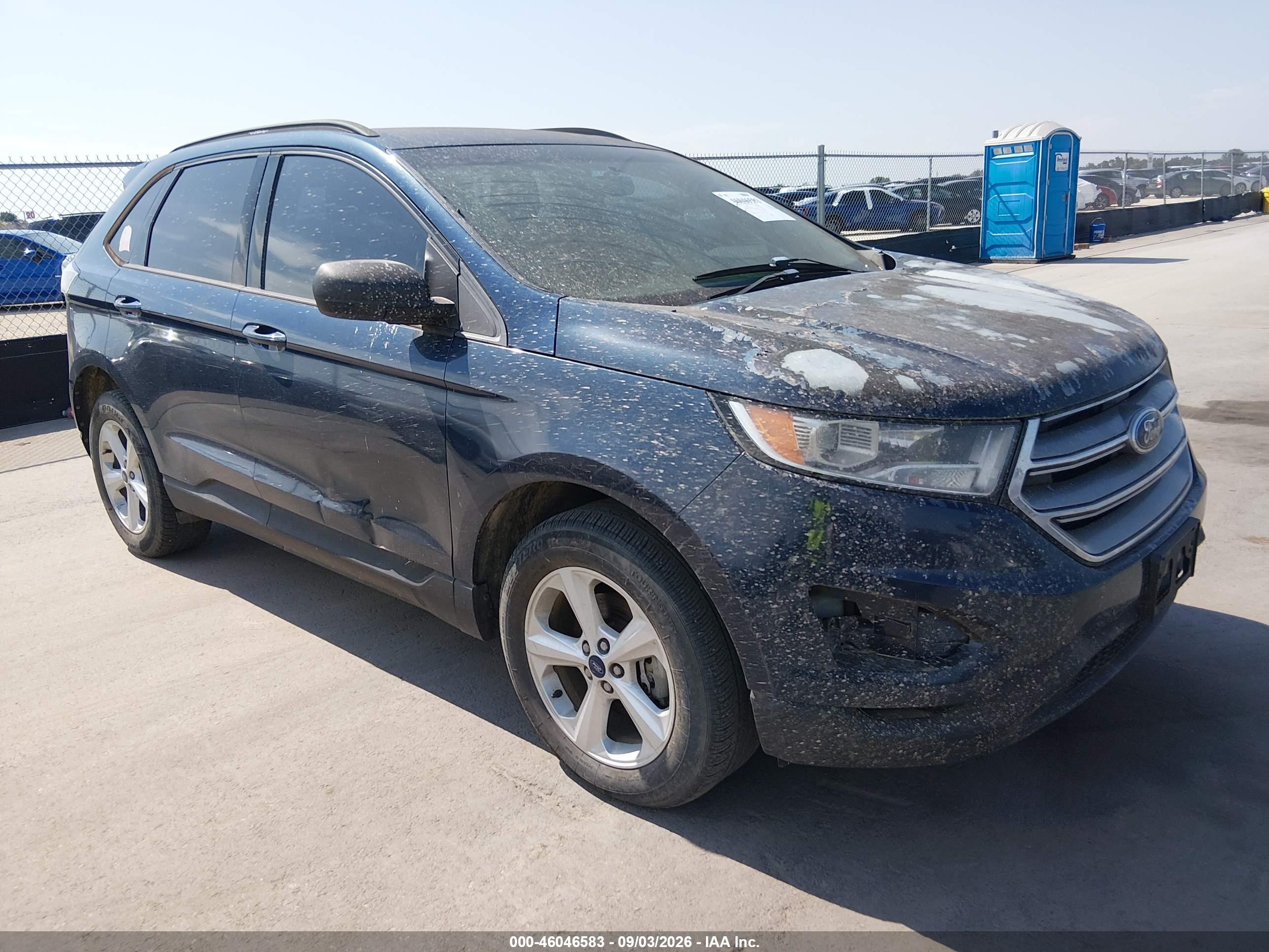 2017 Ford Edge Se Blue vin: 2FMPK3G96HBC43820