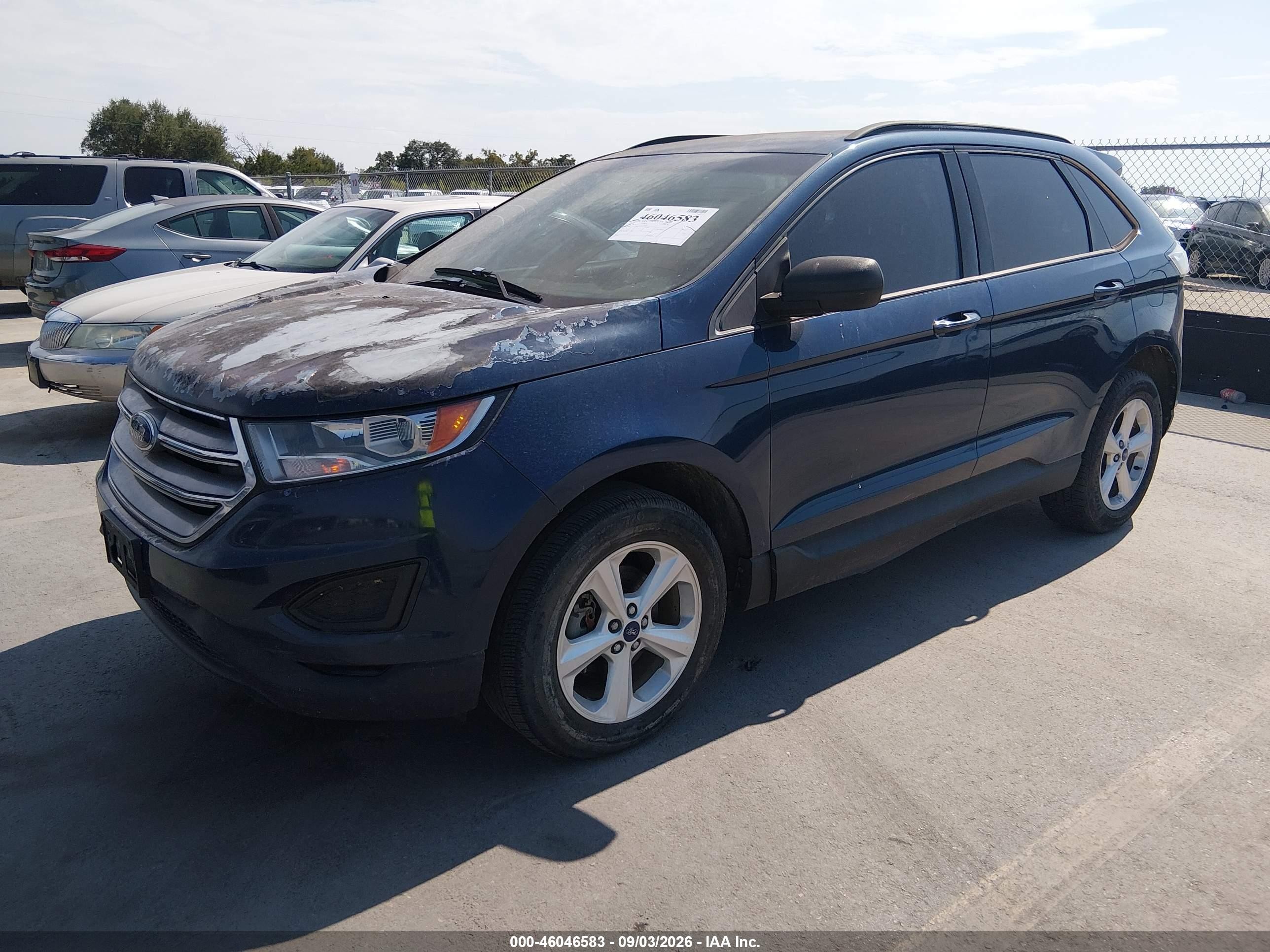 2017 Ford Edge Se Blue vin: 2FMPK3G96HBC43820