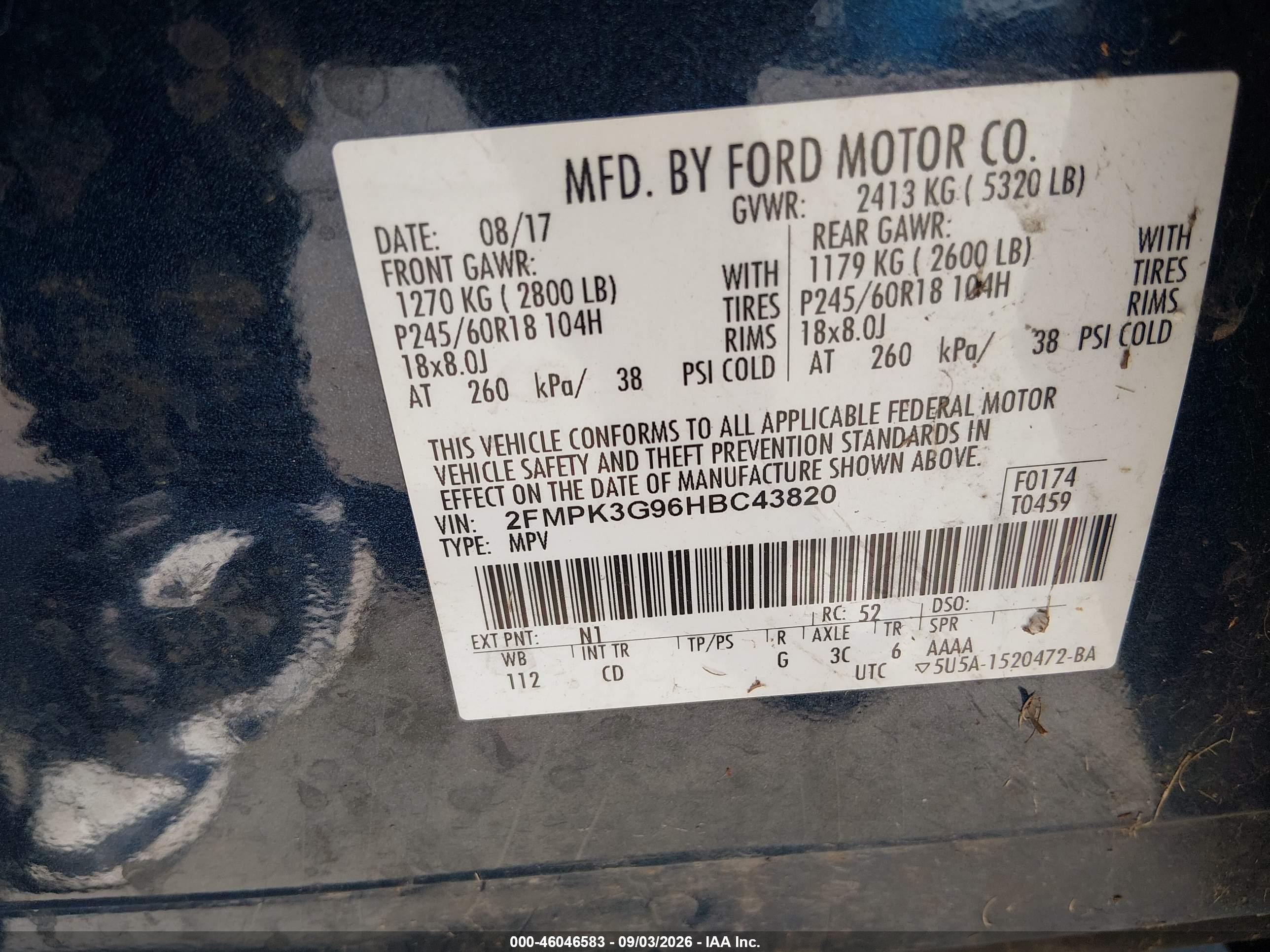 2017 Ford Edge Se Blue vin: 2FMPK3G96HBC43820