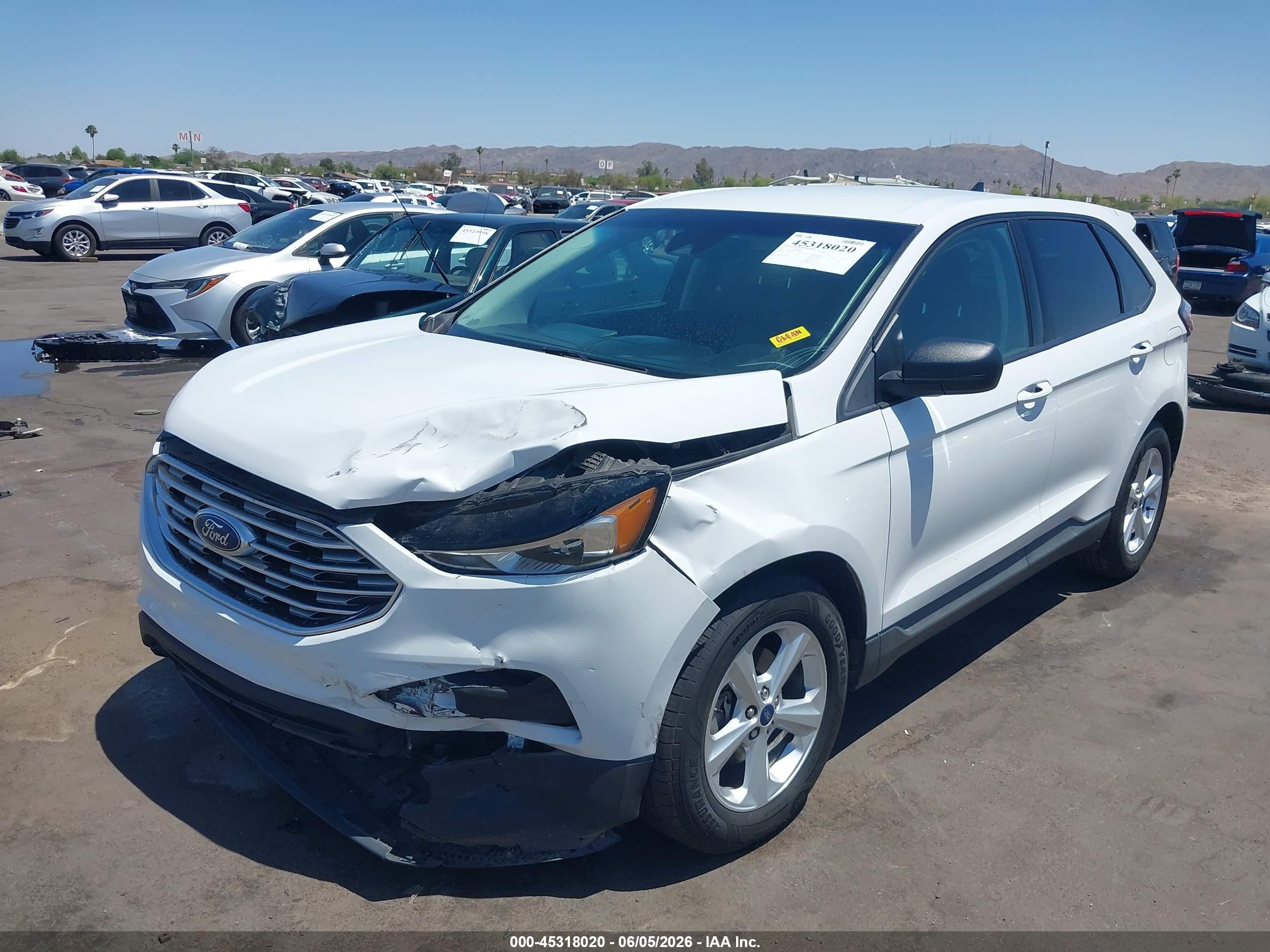2019 Ford Edge Se White vin: 2FMPK3G96KBB14404