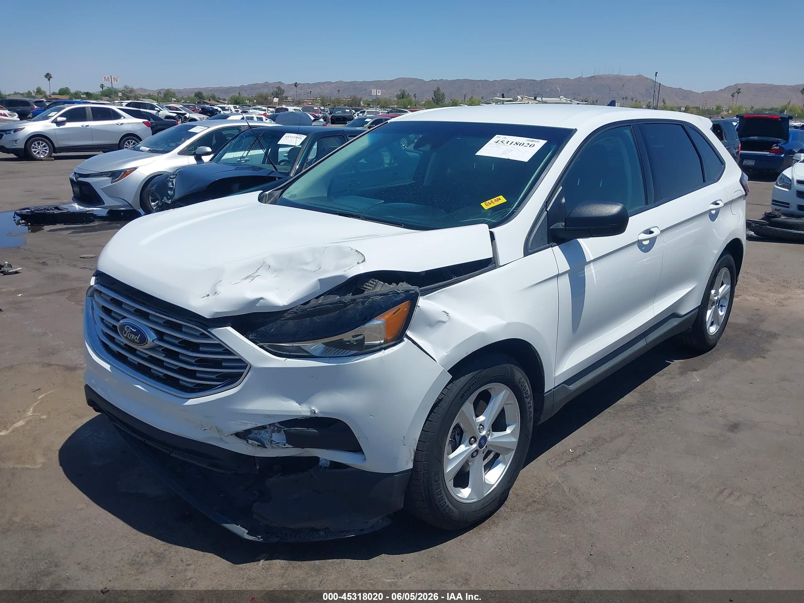 2019 Ford Edge Se White vin: 2FMPK3G96KBB14404
