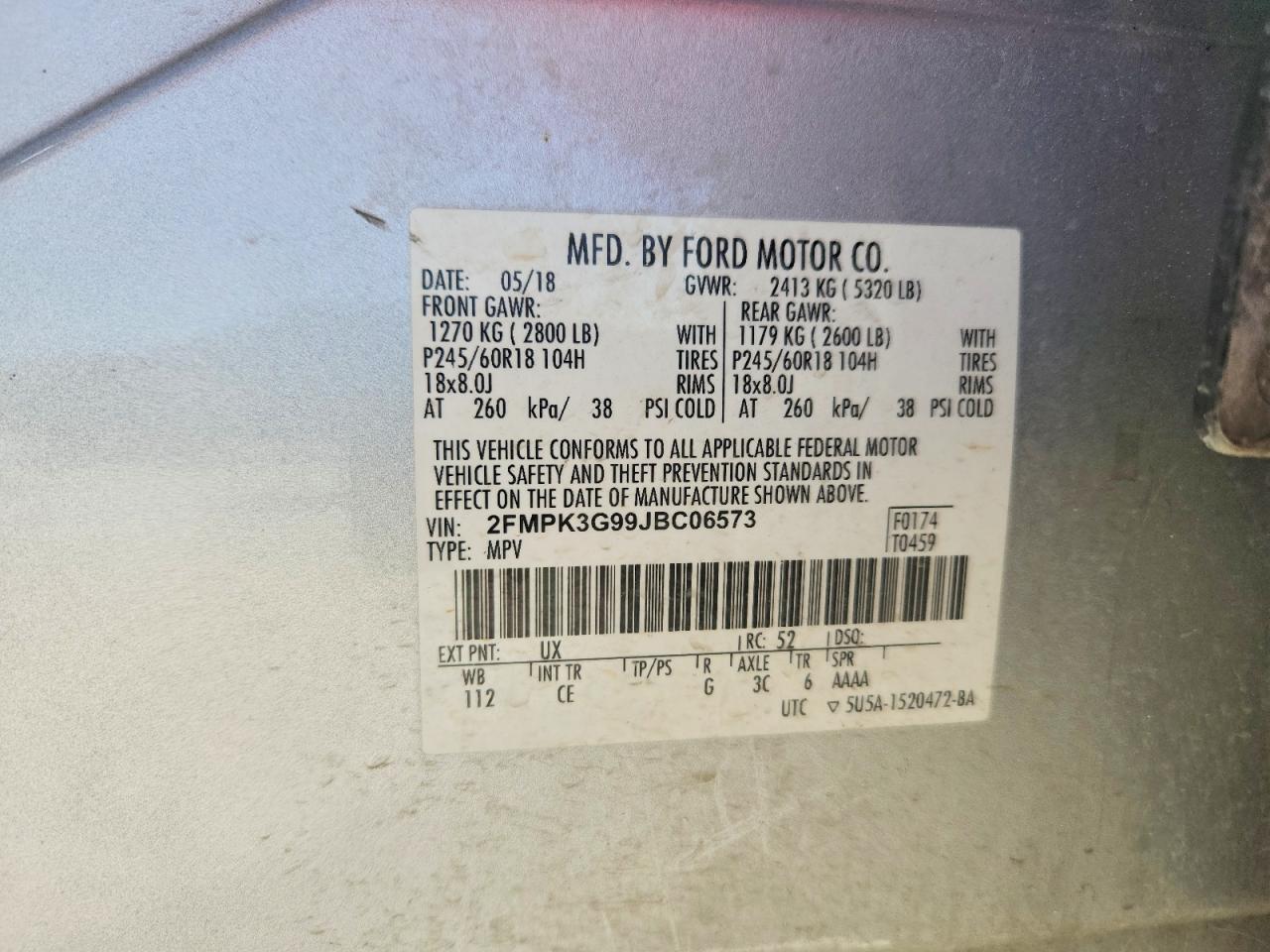 2018 Ford Edge Se Silver vin: 2FMPK3G99JBC06573