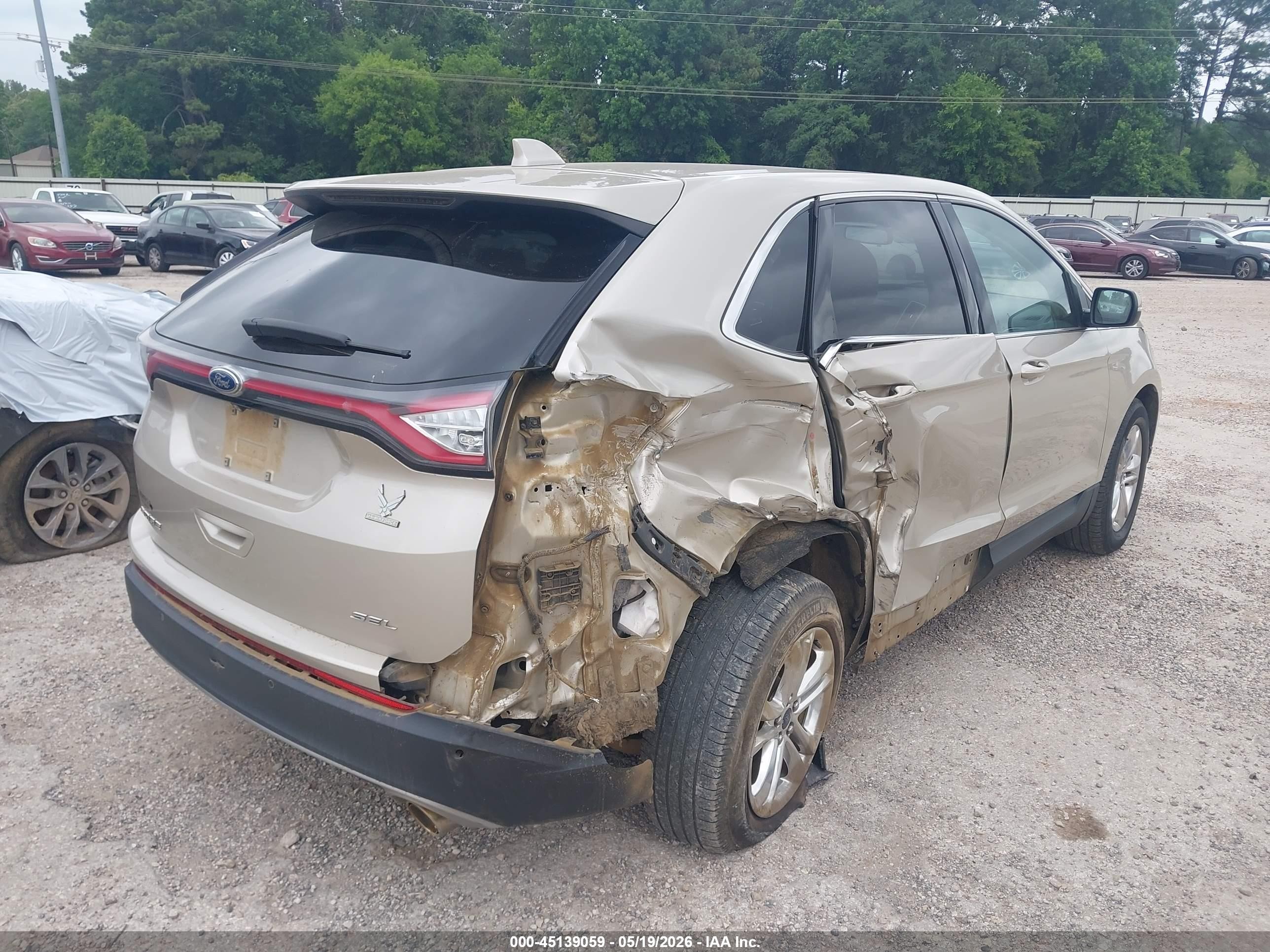 2017 Ford Edge Sel Tan vin: 2FMPK3J80HBB10499