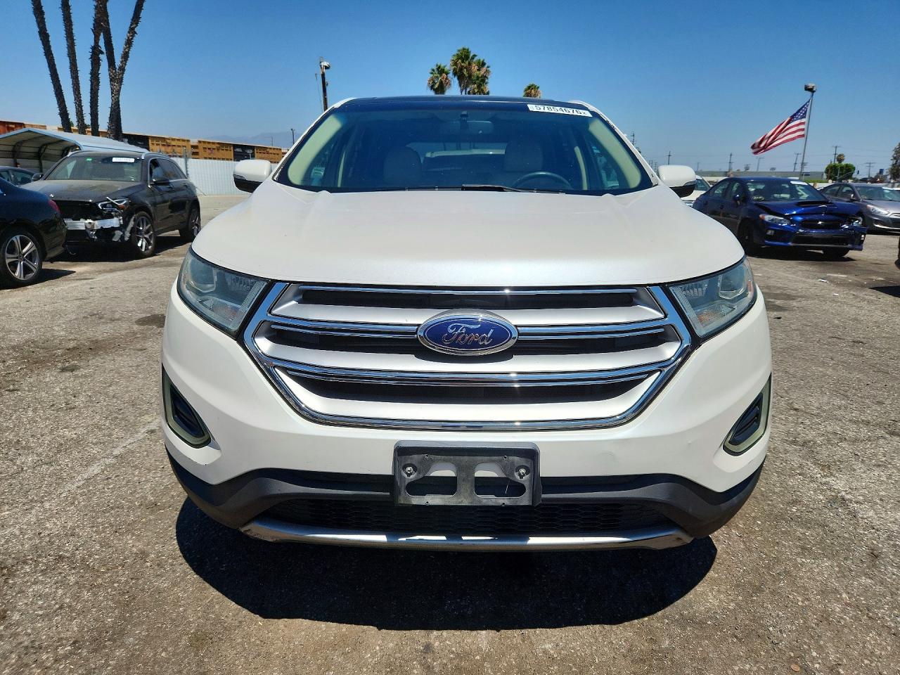 2015 Ford Edge Sel White vin: 2FMPK3J83FBB16150