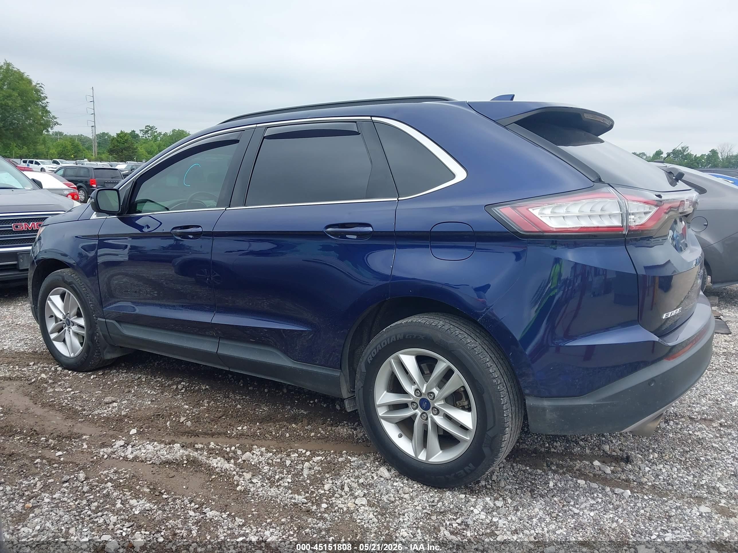 2016 Ford Edge Sel Blue vin: 2FMPK3J86GBC06278