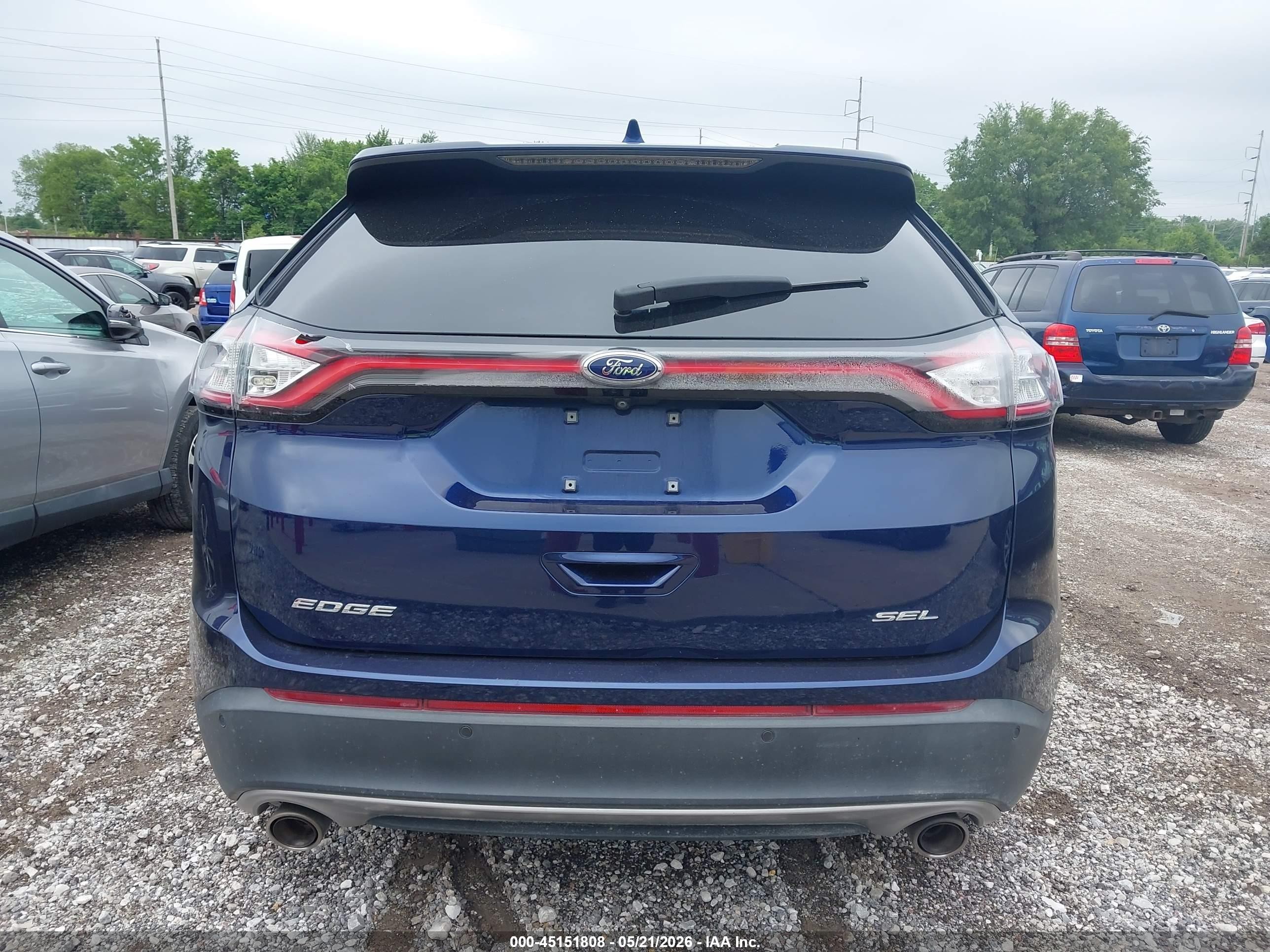 2016 Ford Edge Sel Blue vin: 2FMPK3J86GBC06278