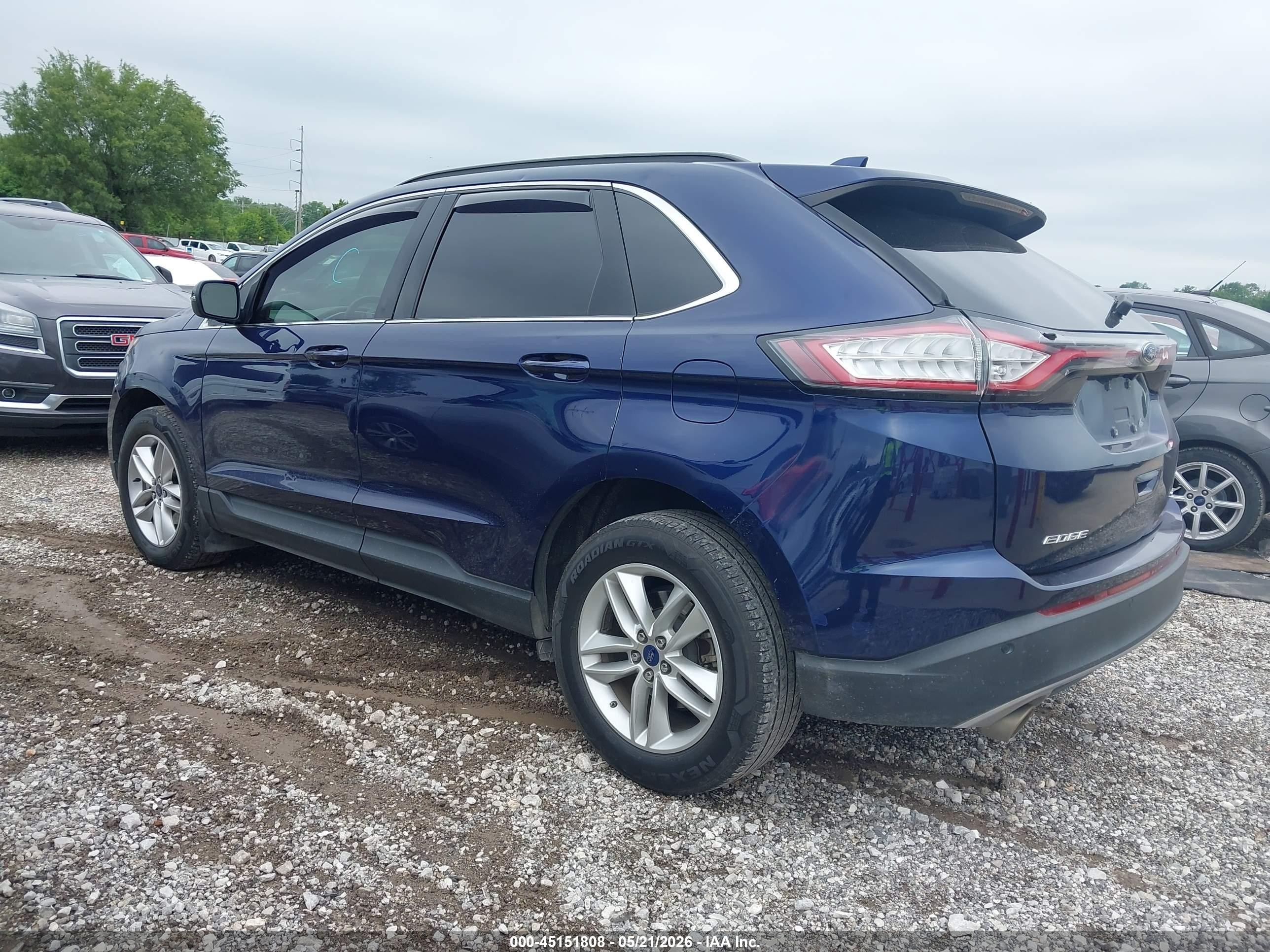 2016 Ford Edge Sel Blue vin: 2FMPK3J86GBC06278