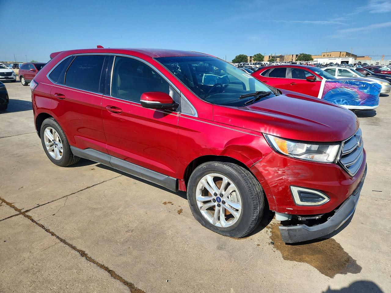 2015 Ford Edge Sel Red vin: 2FMPK3J90FBB15126