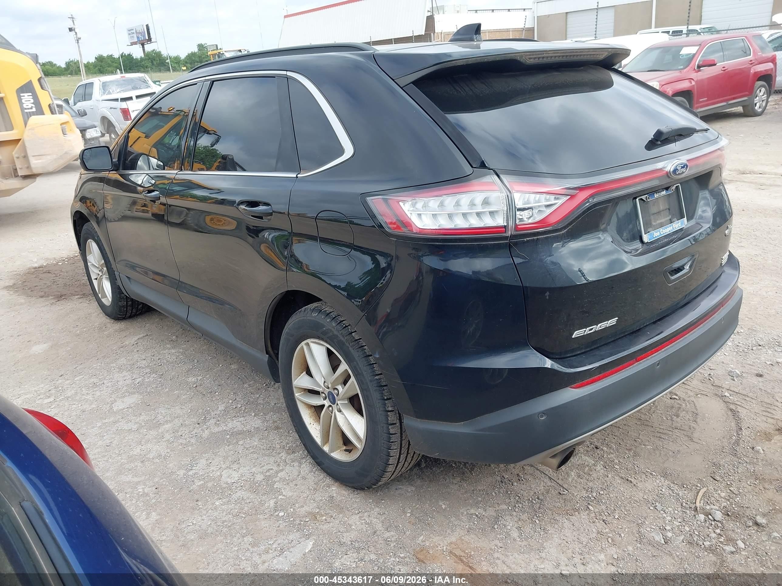 2017 Ford Edge Sel Black vin: 2FMPK3J93HBC15644