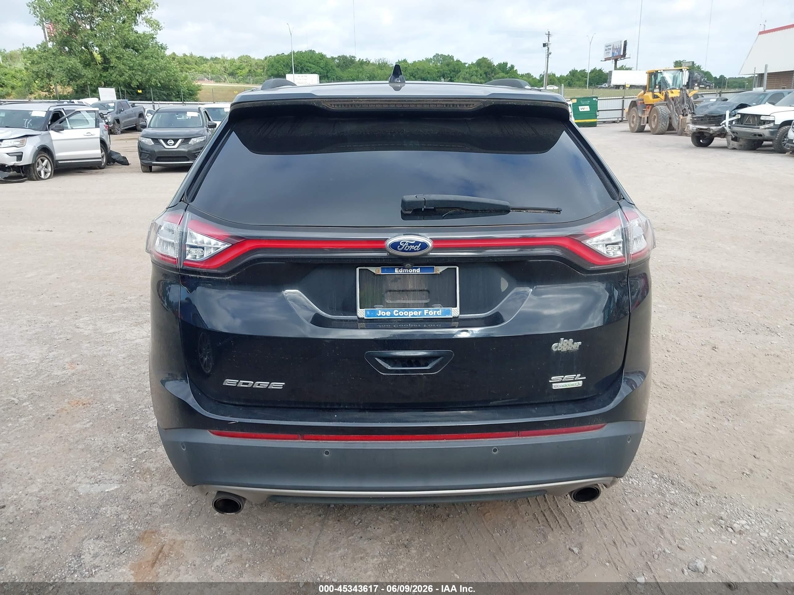 2017 Ford Edge Sel Black vin: 2FMPK3J93HBC15644
