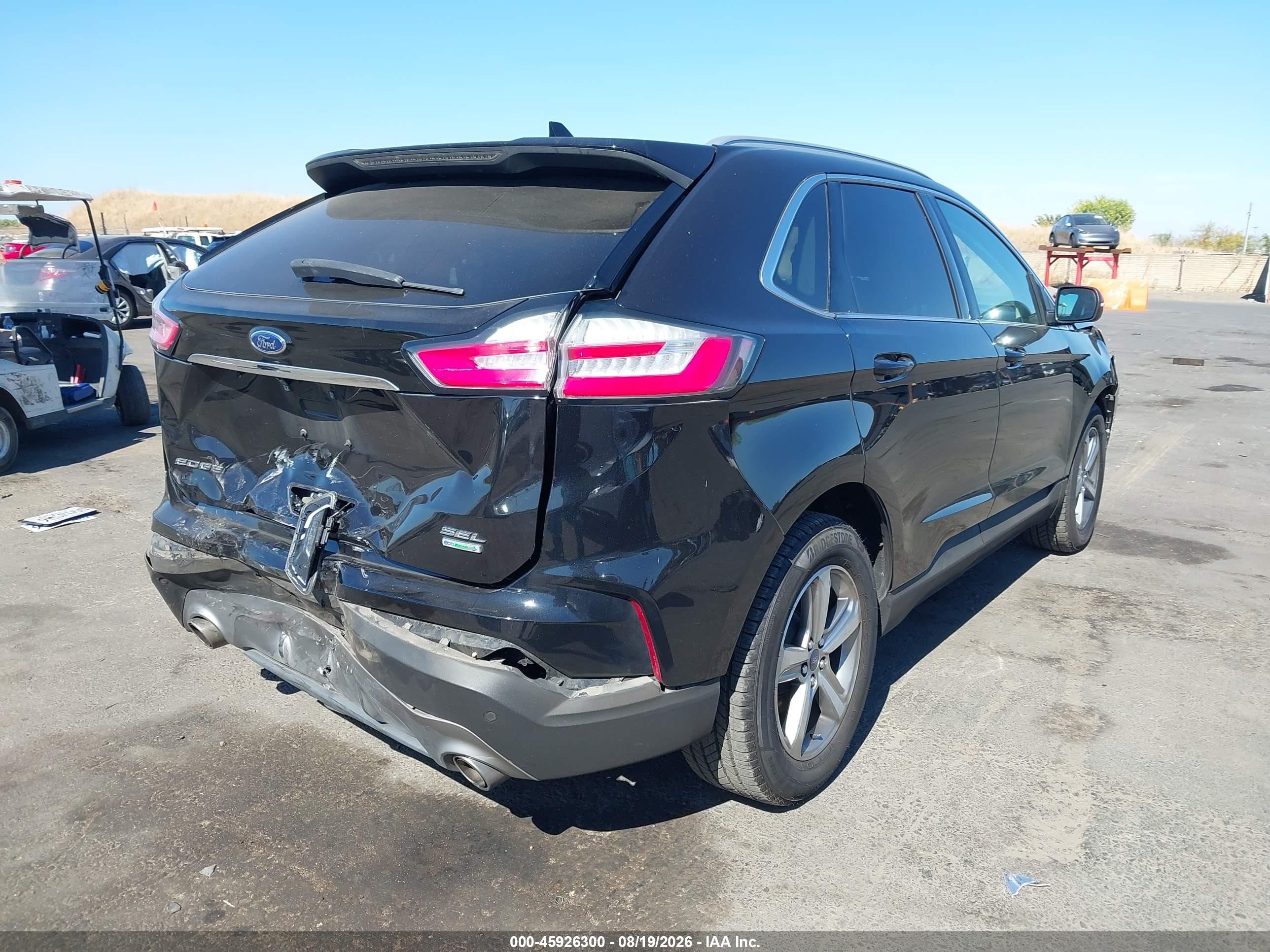 2019 Ford Edge Sel Black vin: 2FMPK3J93KBB46977
