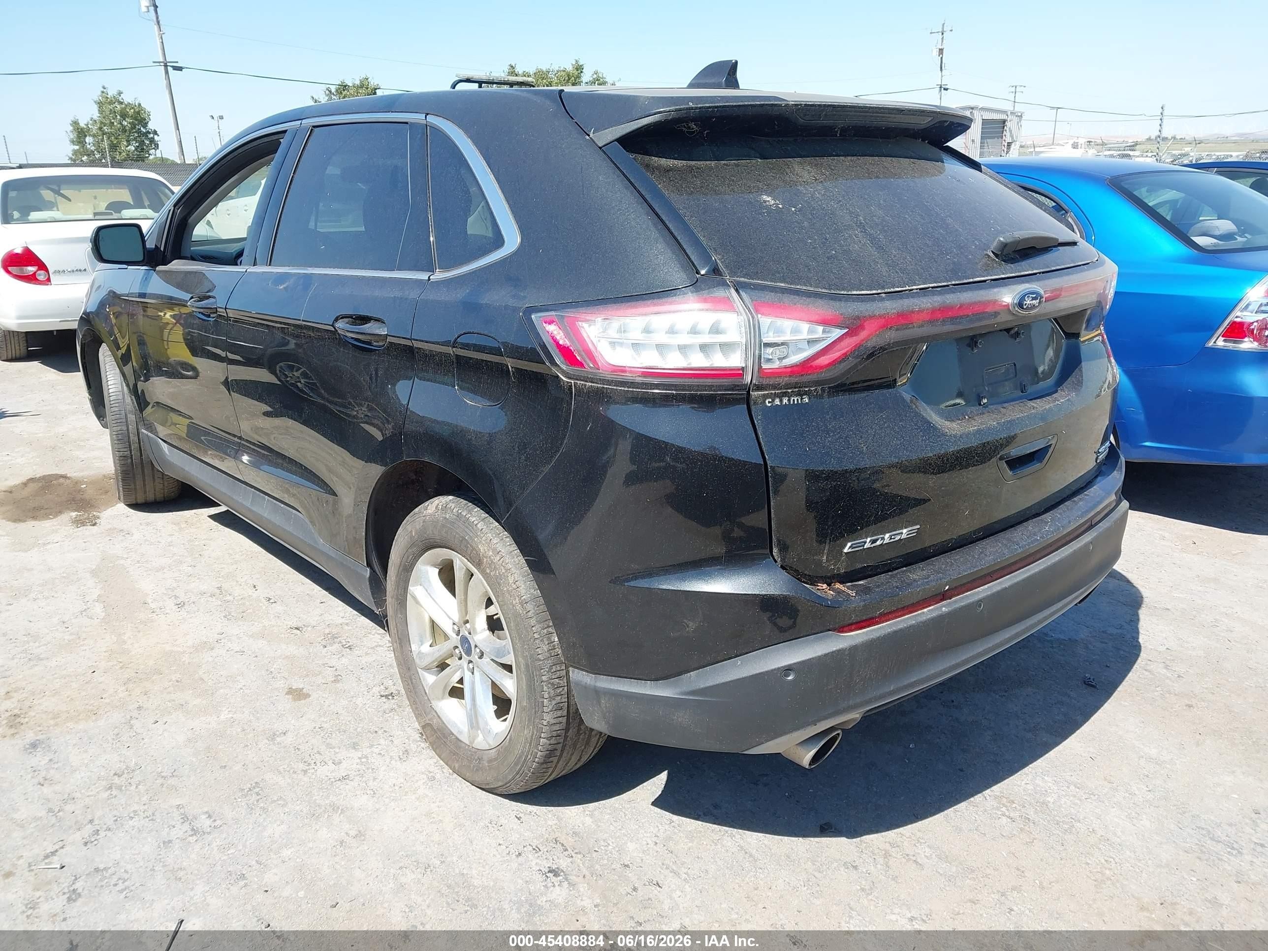 2015 Ford Edge Sel Black vin: 2FMPK3J94FBB30793
