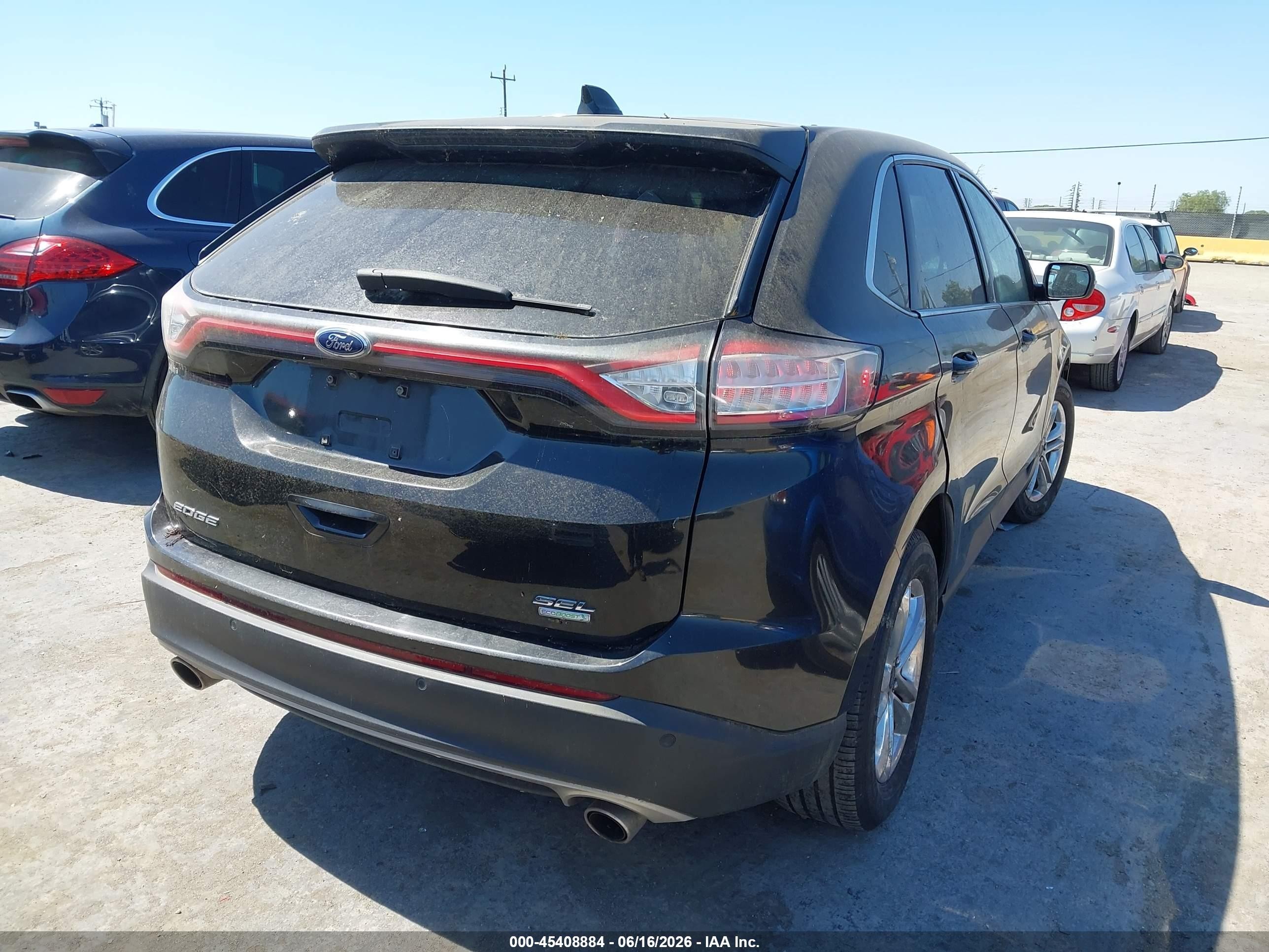 2015 Ford Edge Sel Black vin: 2FMPK3J94FBB30793