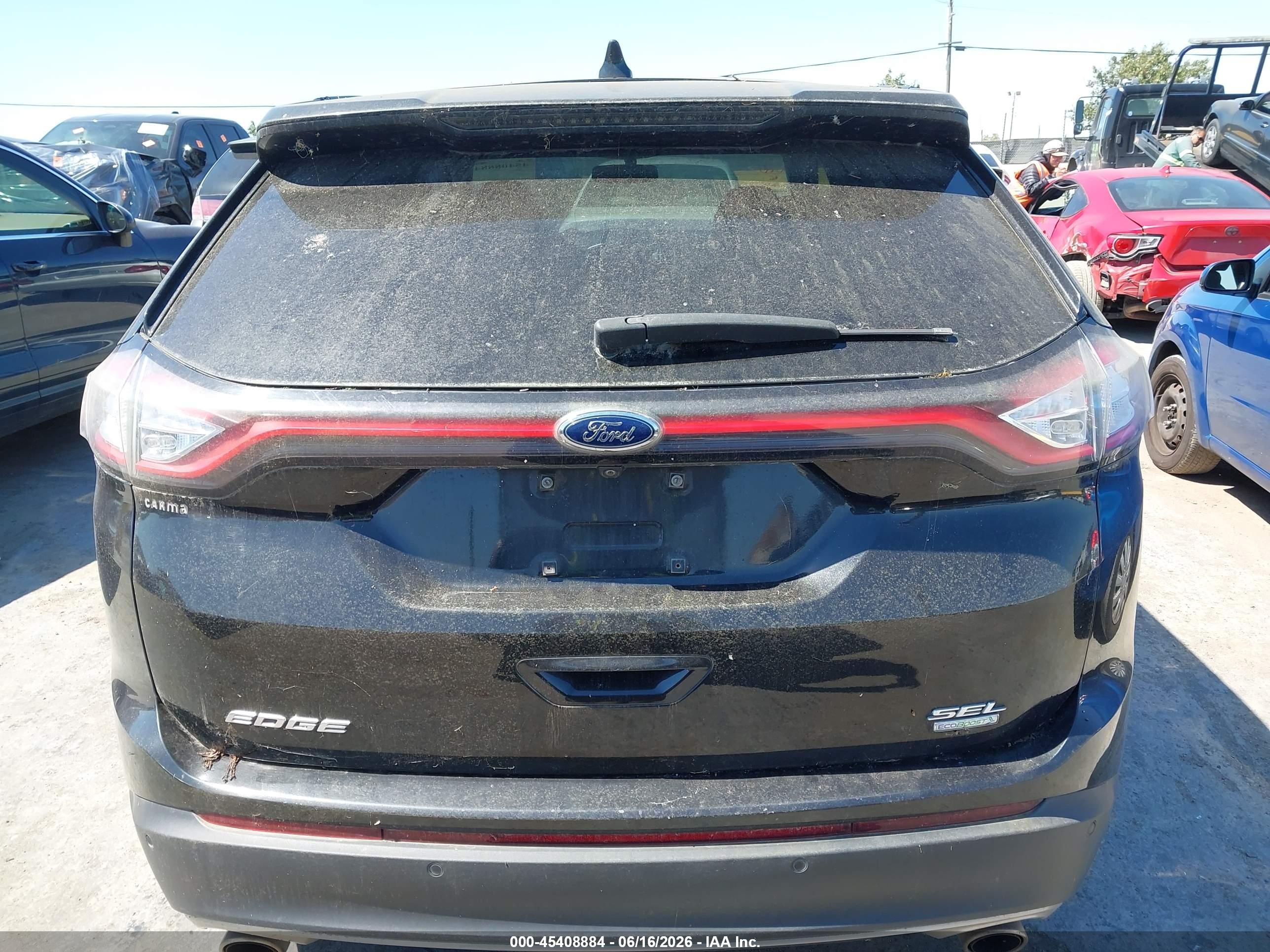 2015 Ford Edge Sel Black vin: 2FMPK3J94FBB30793