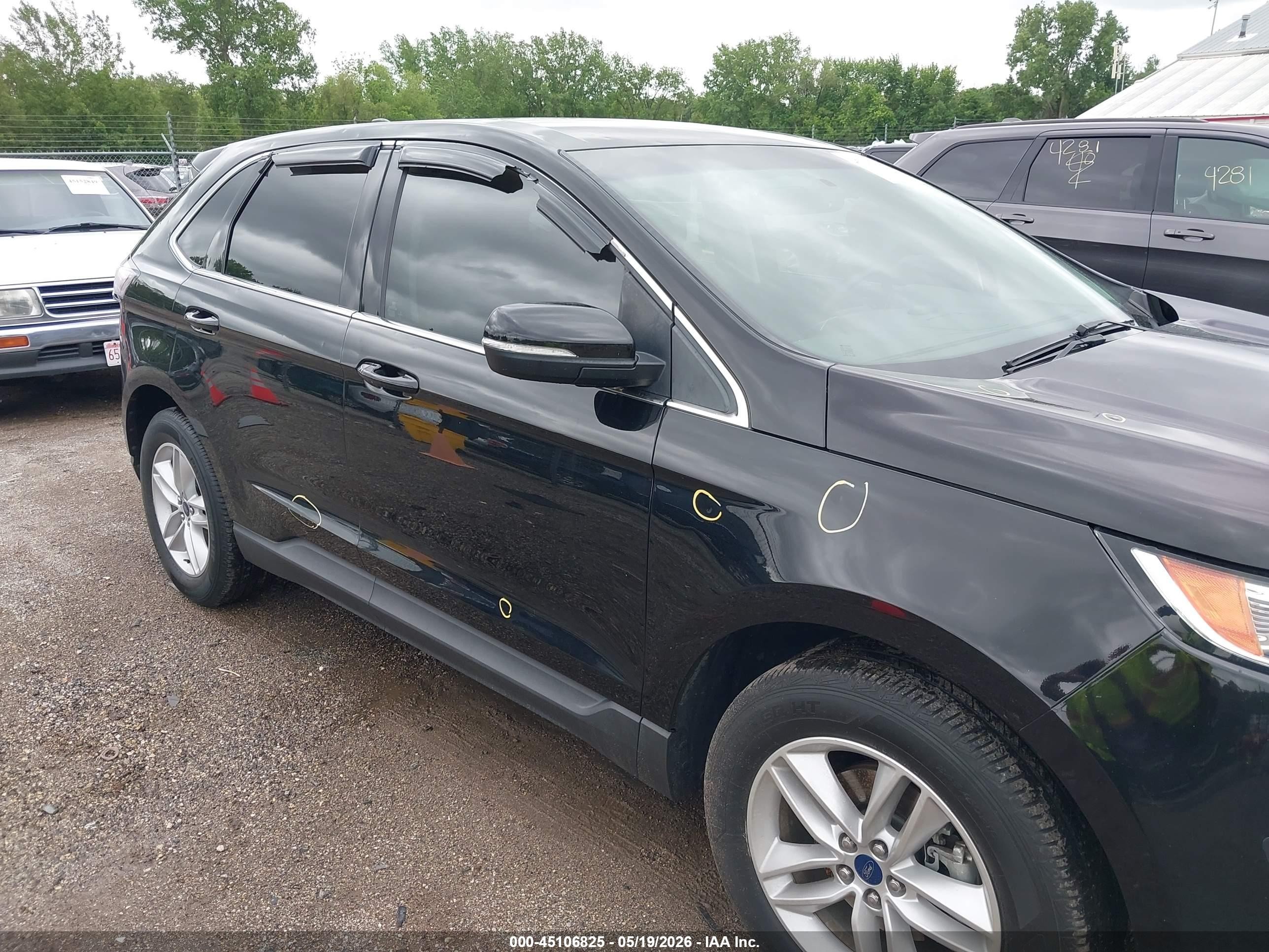 2017 Ford Edge Sel Black vin: 2FMPK3J95HBC16178