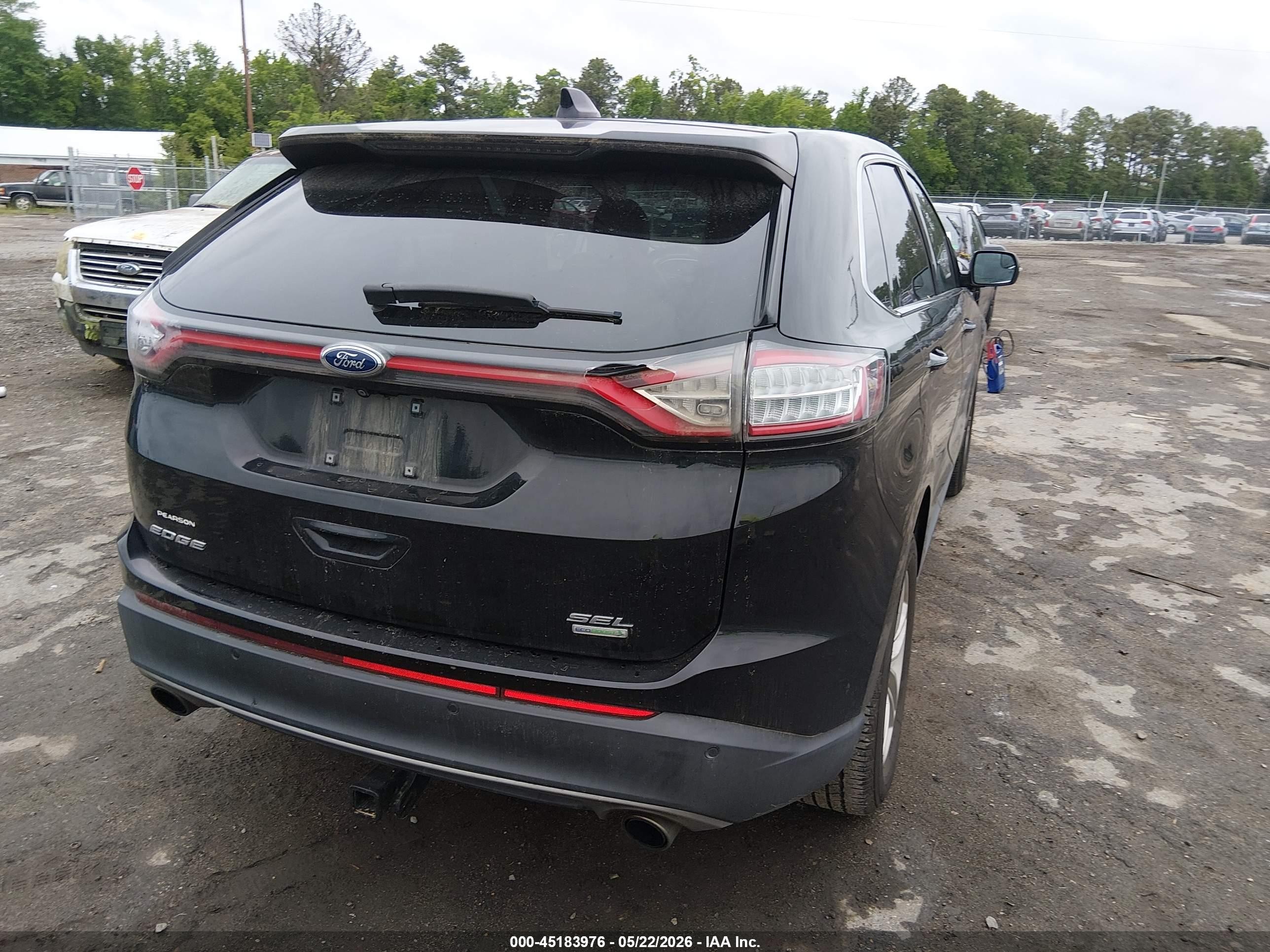 2018 Ford Edge Sel Black vin: 2FMPK3J95JBB43609
