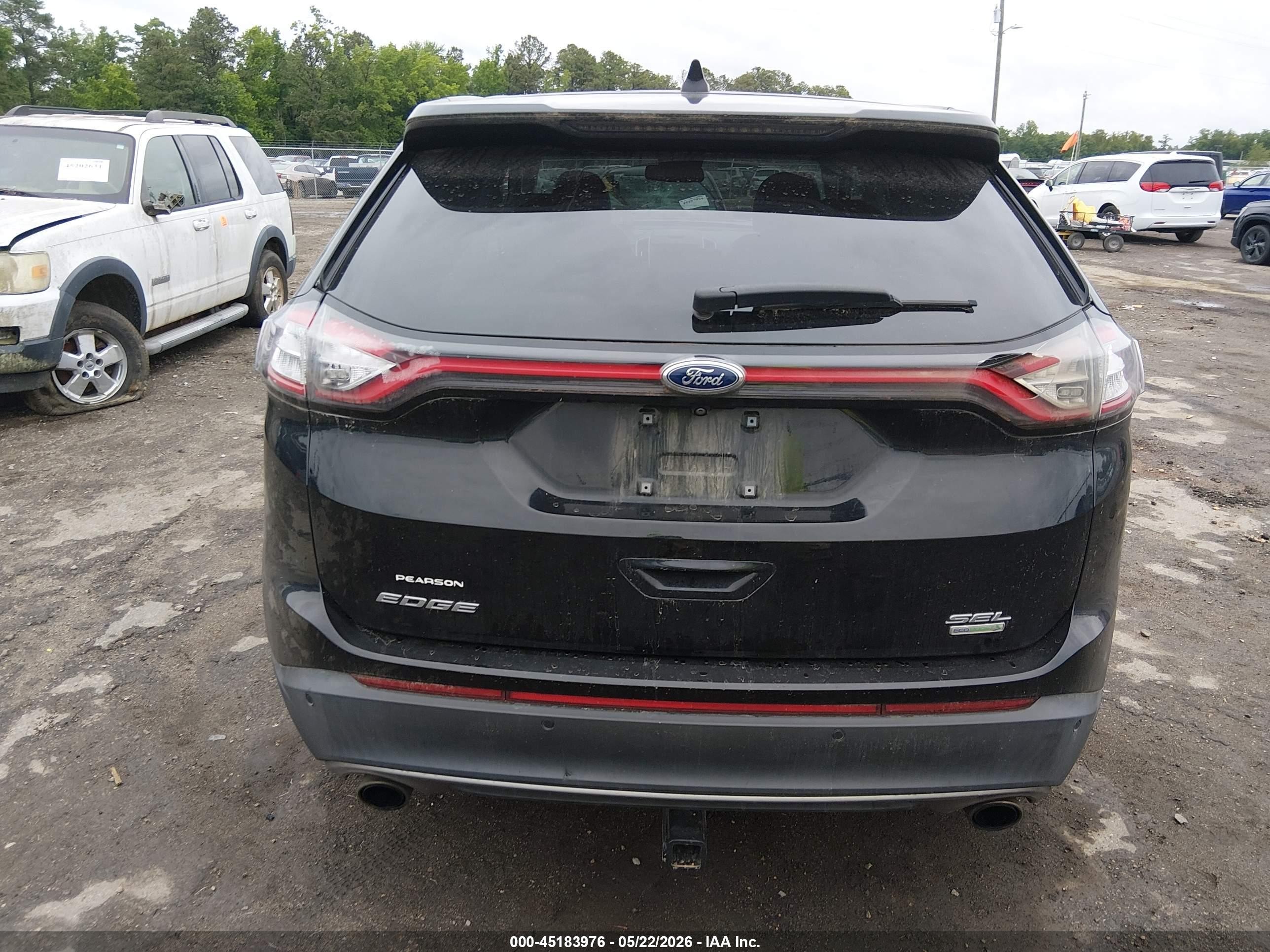 2018 Ford Edge Sel Black vin: 2FMPK3J95JBB43609