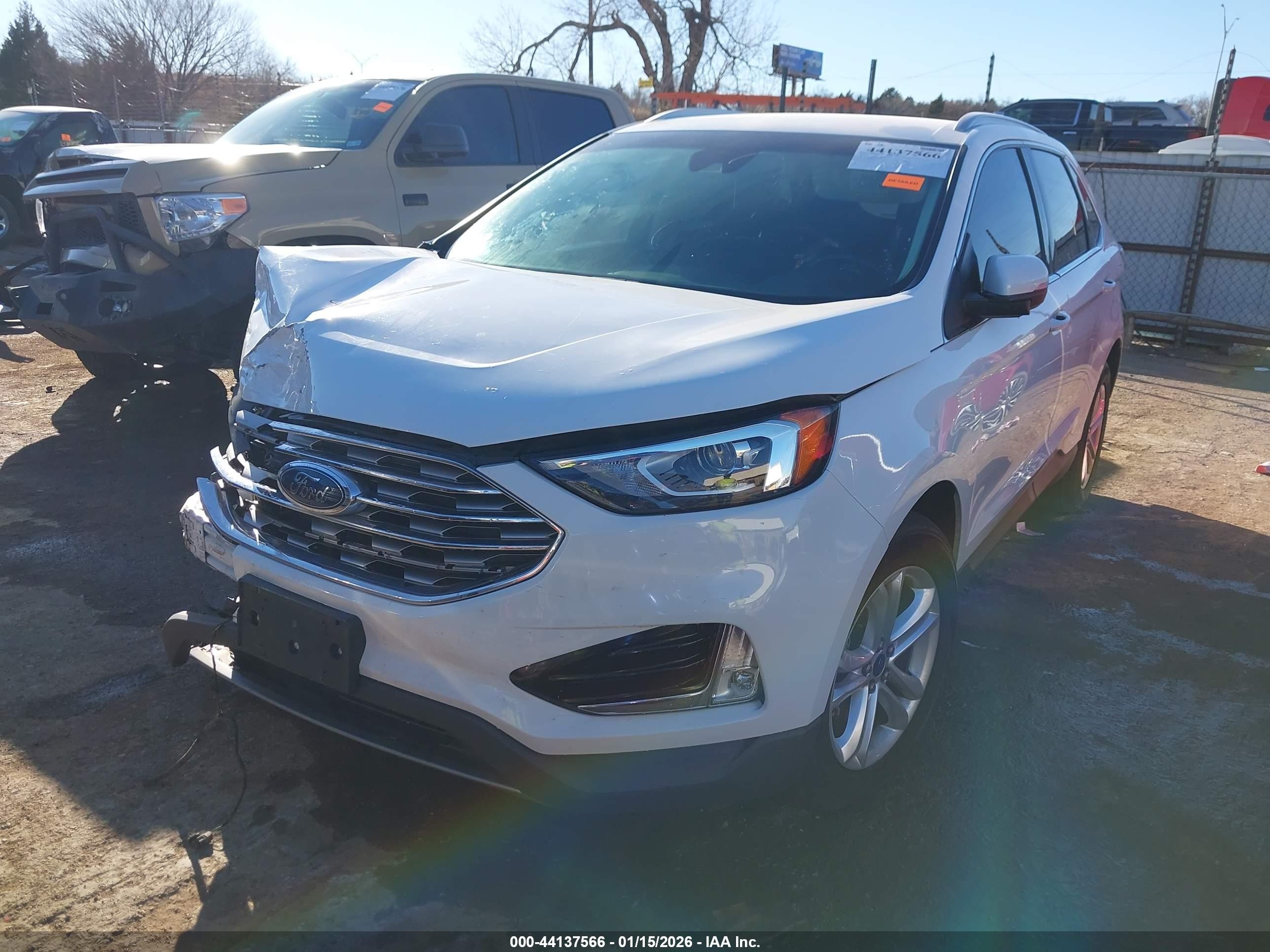 2019 Ford Edge Sel White vin: 2FMPK3J95KBB93122