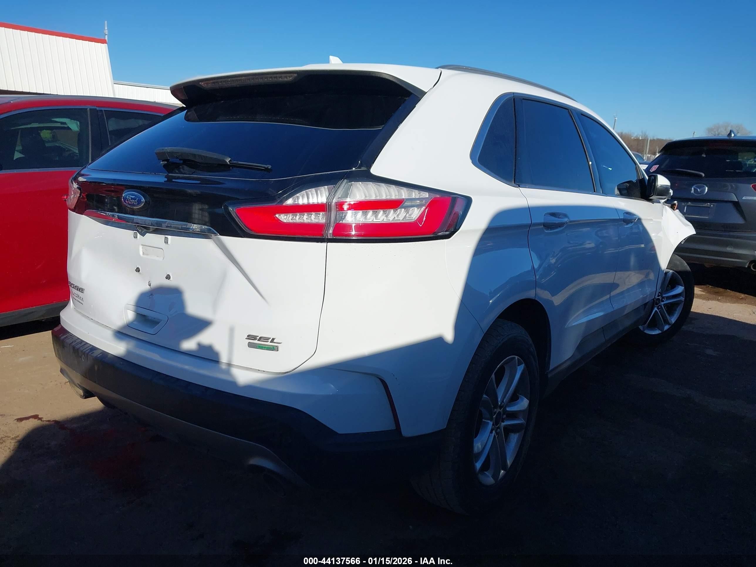 2019 Ford Edge Sel White vin: 2FMPK3J95KBB93122