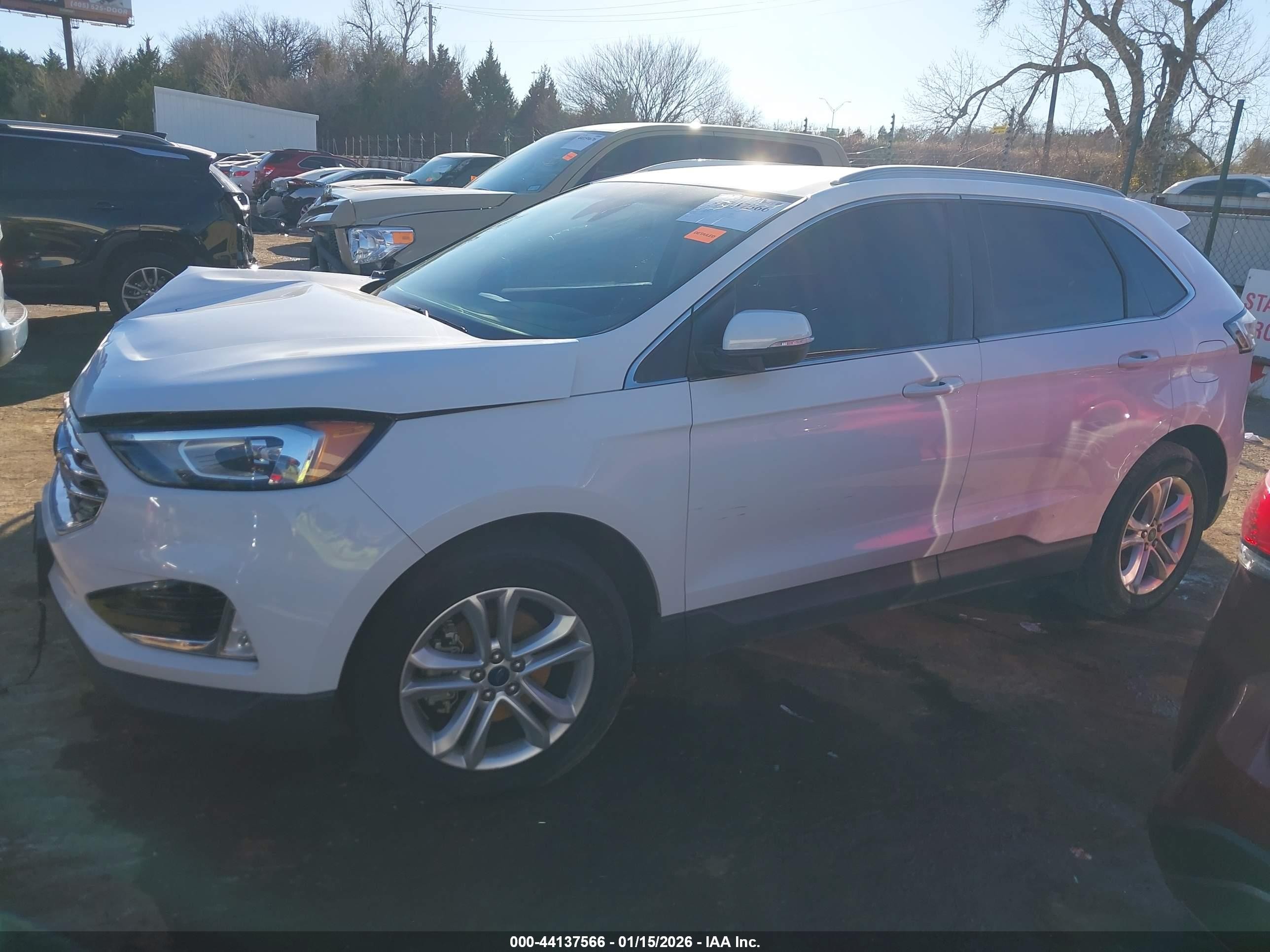 2019 Ford Edge Sel White vin: 2FMPK3J95KBB93122