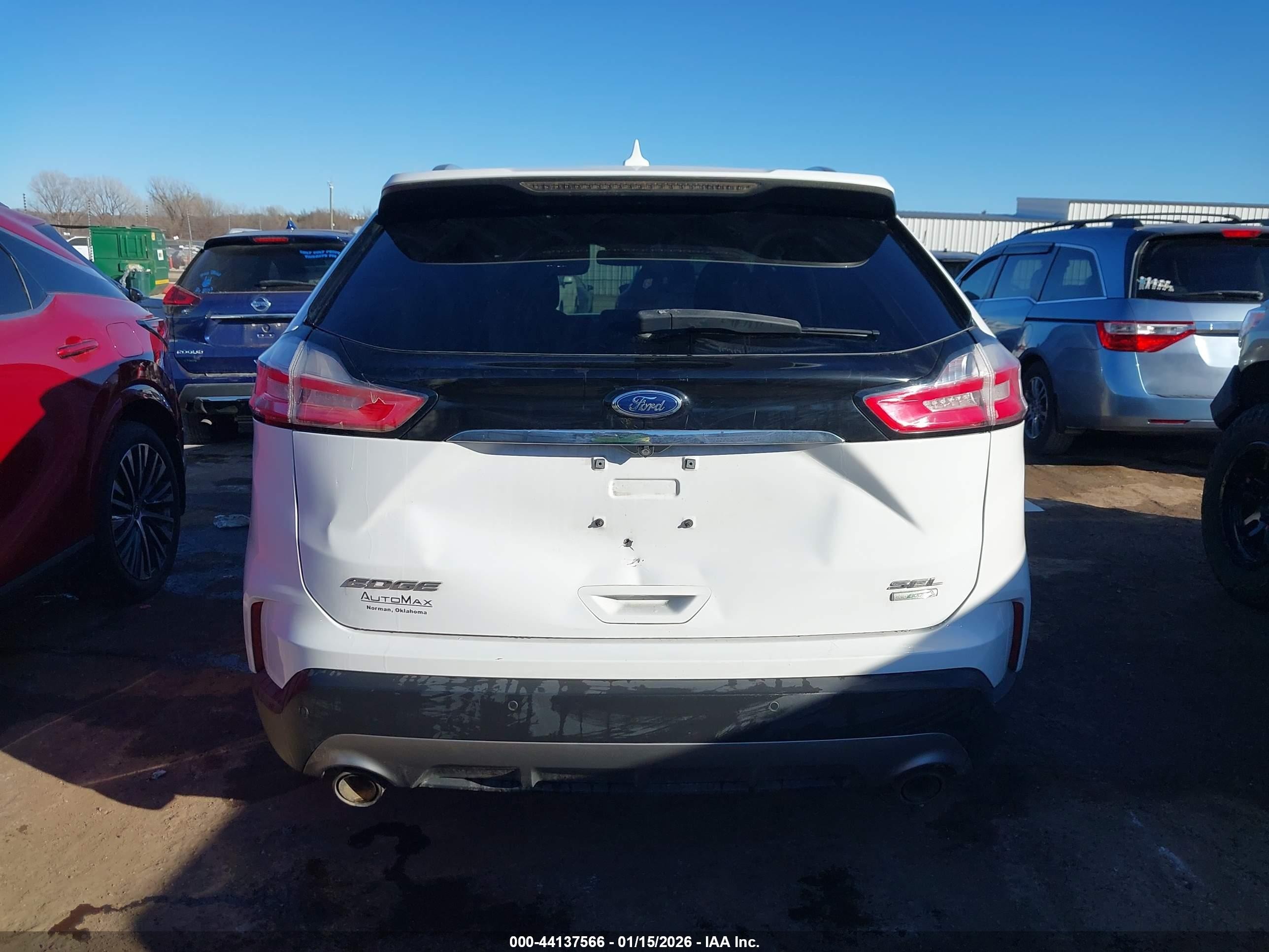 2019 Ford Edge Sel White vin: 2FMPK3J95KBB93122
