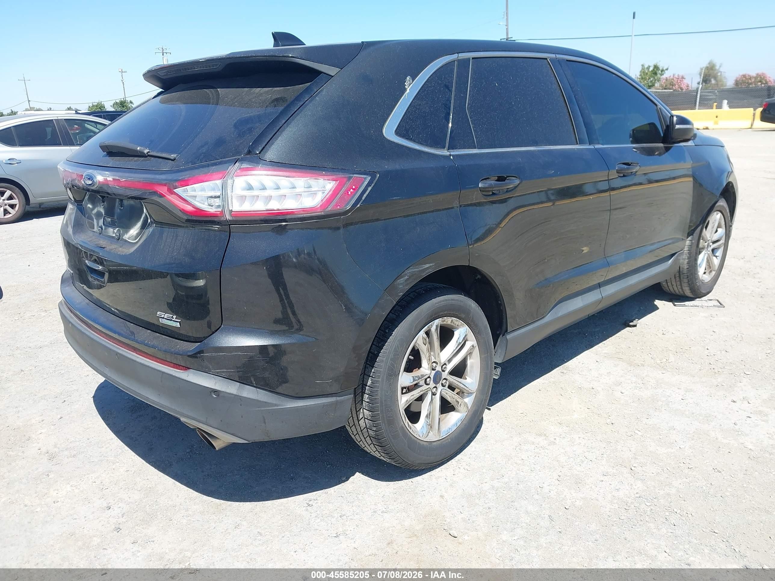 2015 Ford Edge Sel Black vin: 2FMPK3J96FBB45649
