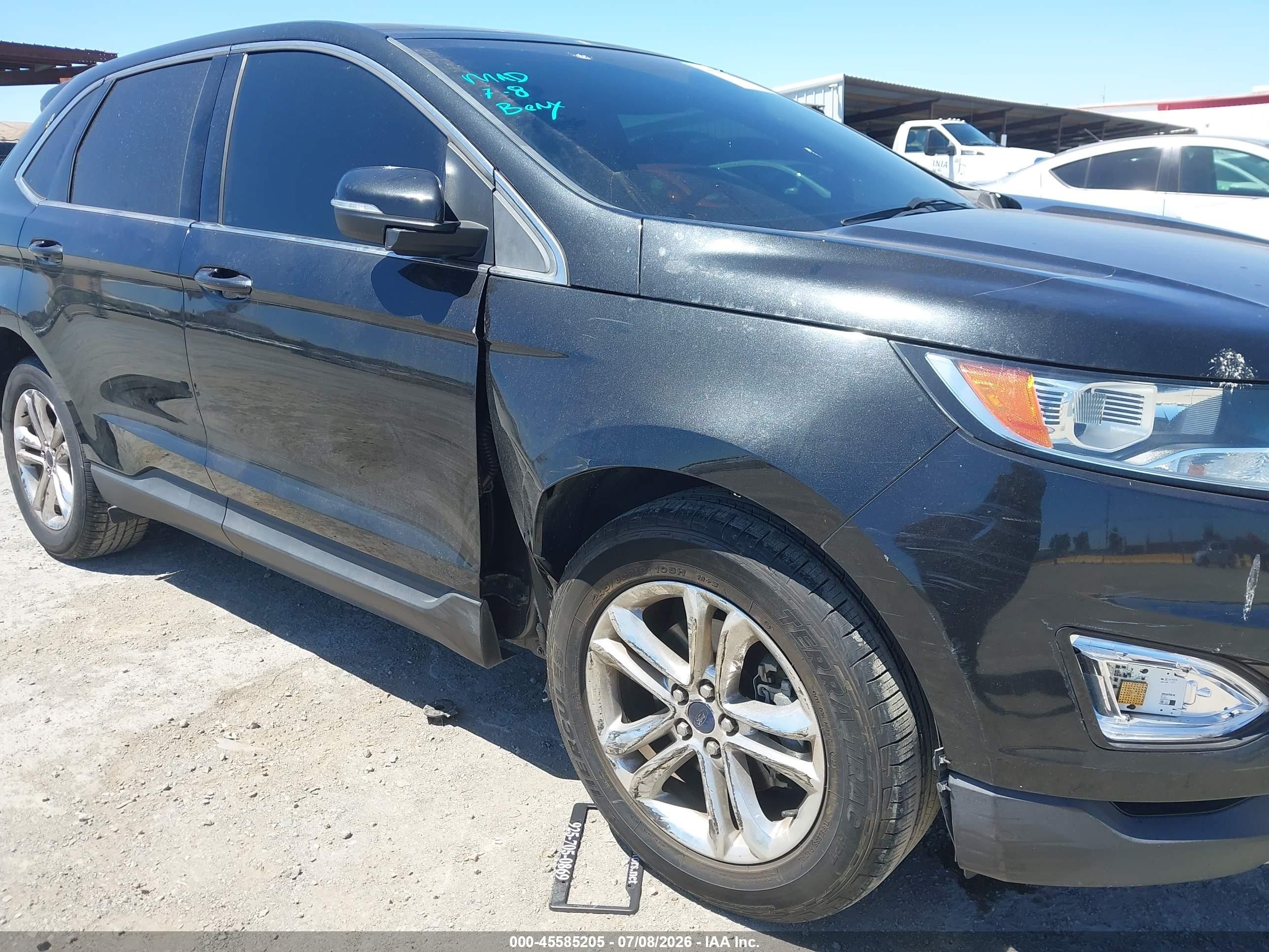 2015 Ford Edge Sel Black vin: 2FMPK3J96FBB45649