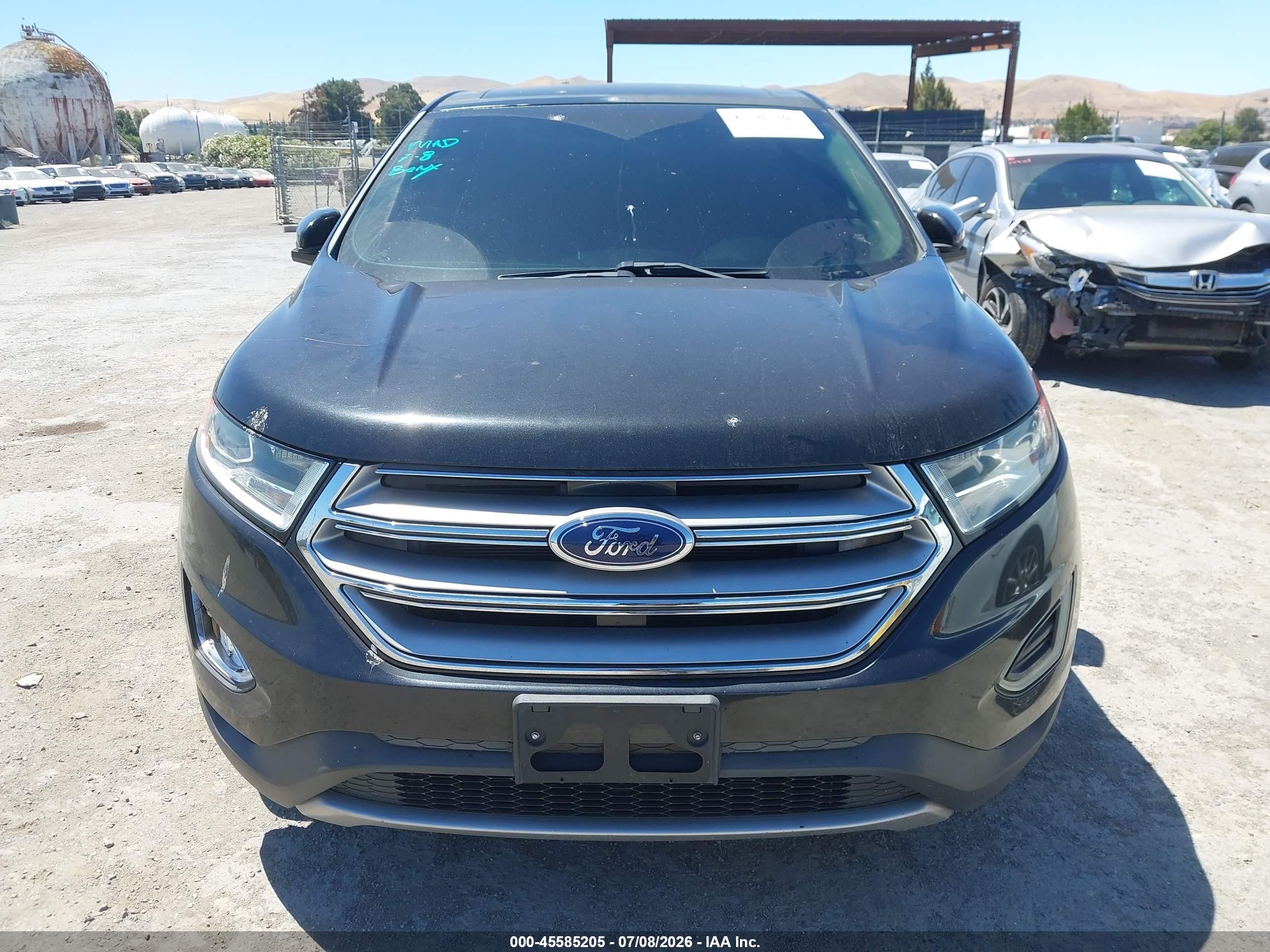 2015 Ford Edge Sel Black vin: 2FMPK3J96FBB45649