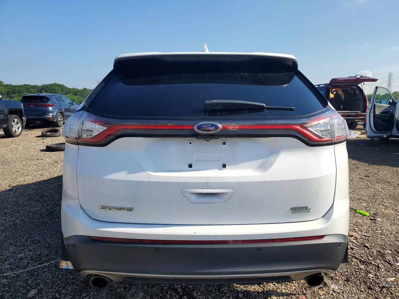 2015 Ford Edge Sel White vin: 2FMPK3J99FBC35670