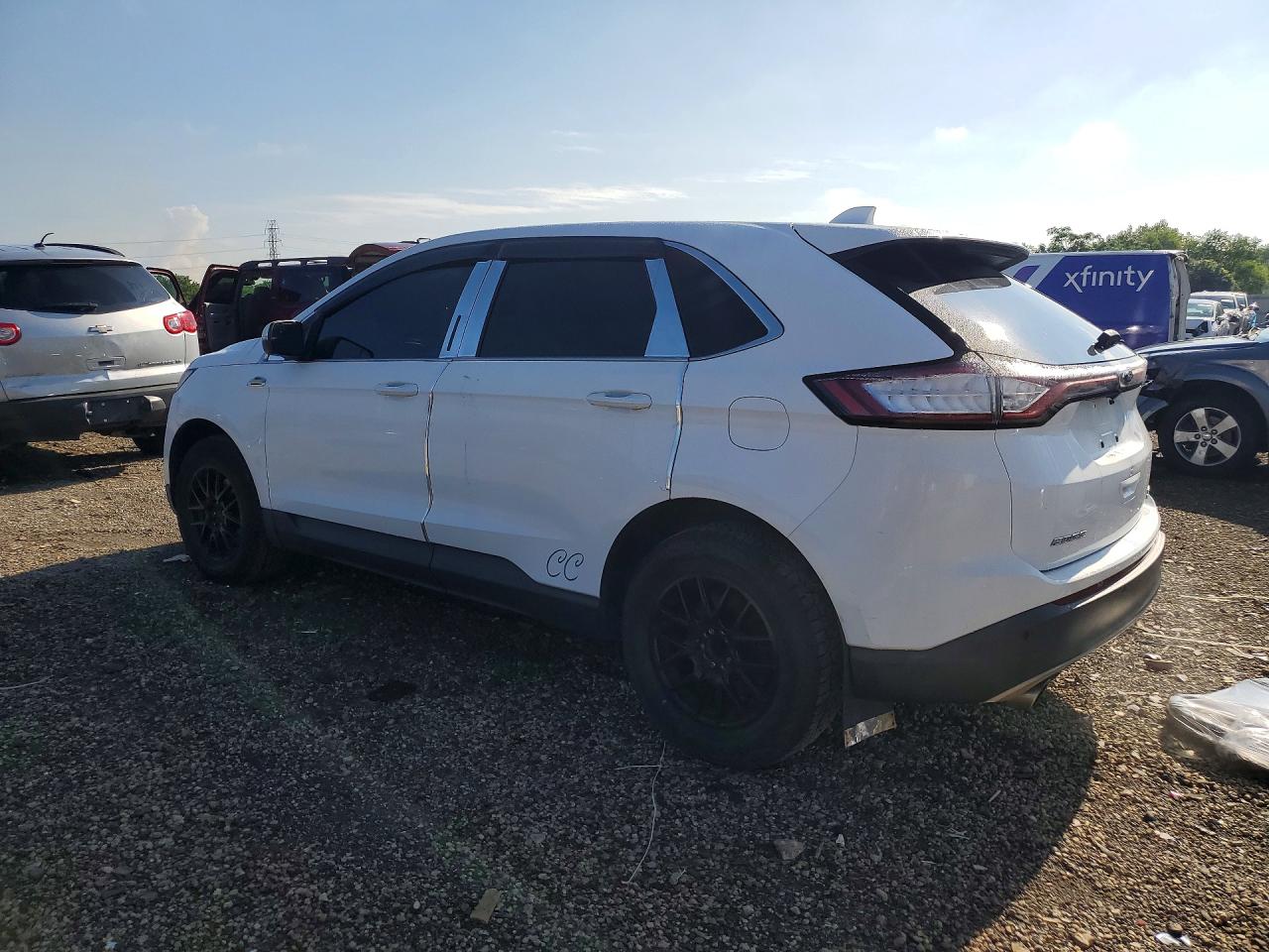 2015 Ford Edge Sel White vin: 2FMPK3J99FBC35670
