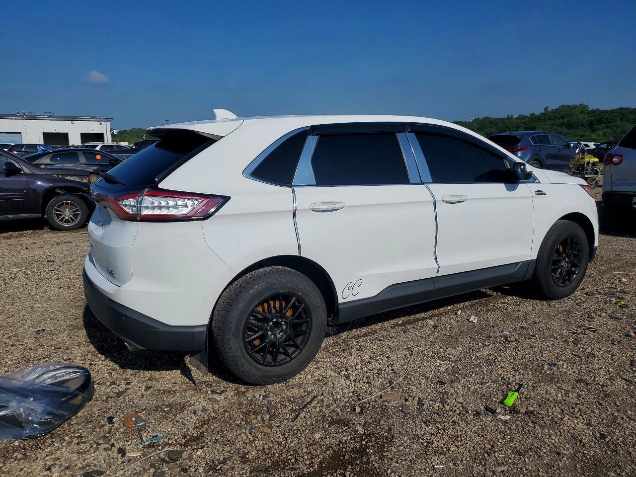 2015 Ford Edge Sel White vin: 2FMPK3J99FBC35670