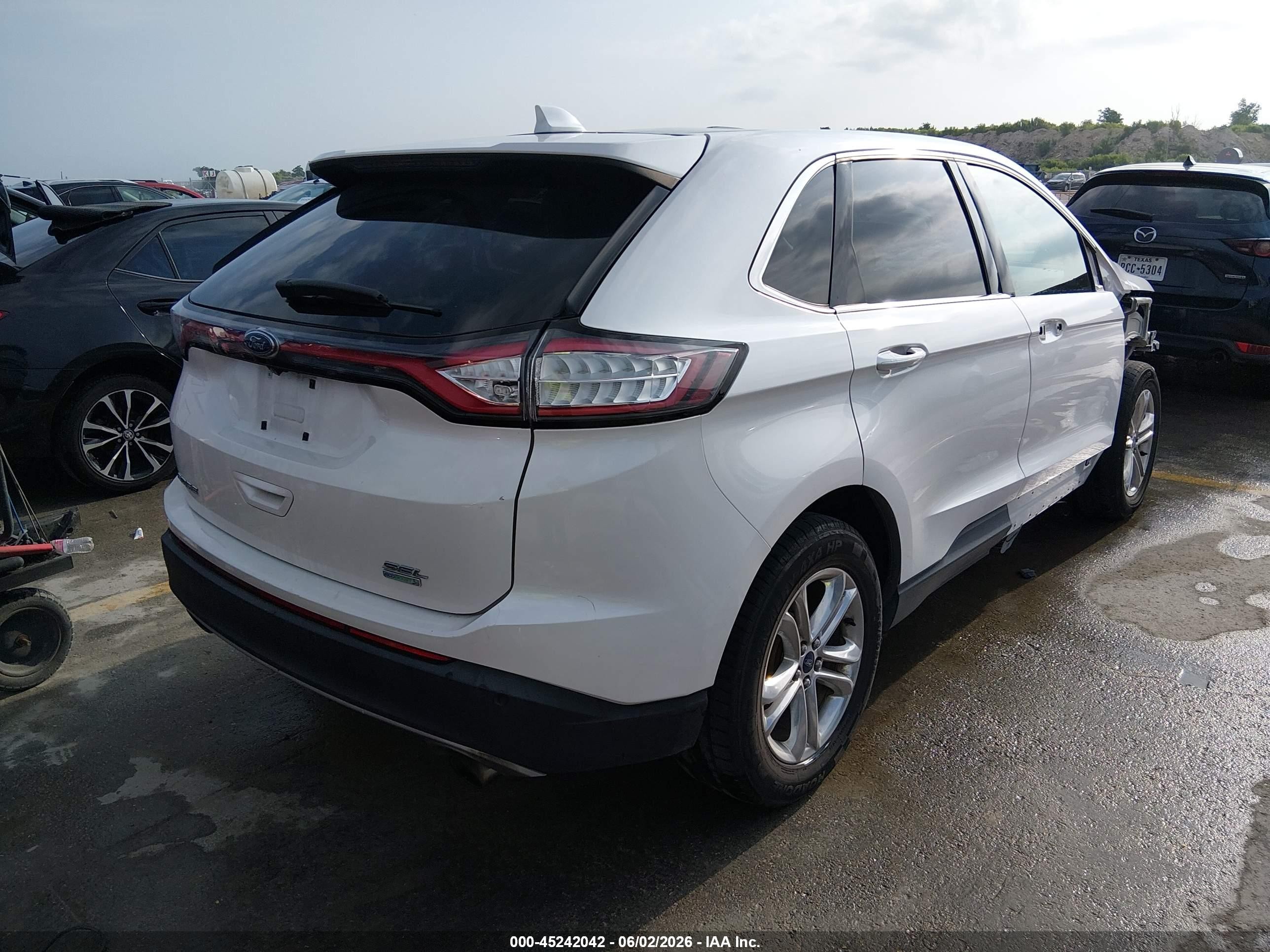 2015 Ford Edge Sel White vin: 2FMPK3J9XFBB26974