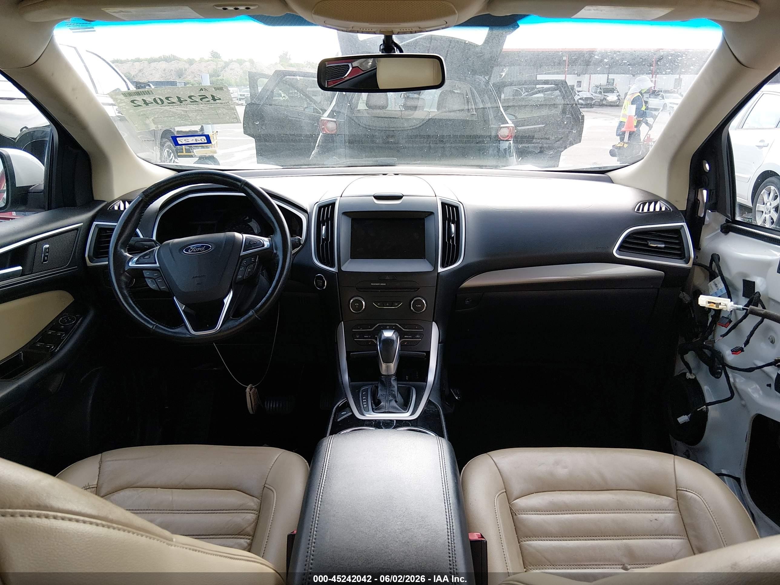 2015 Ford Edge Sel White vin: 2FMPK3J9XFBB26974