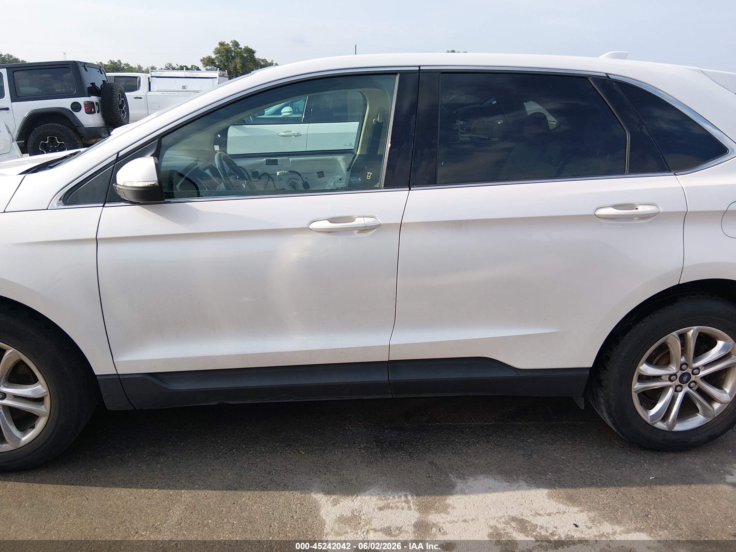 2015 Ford Edge Sel White vin: 2FMPK3J9XFBB26974