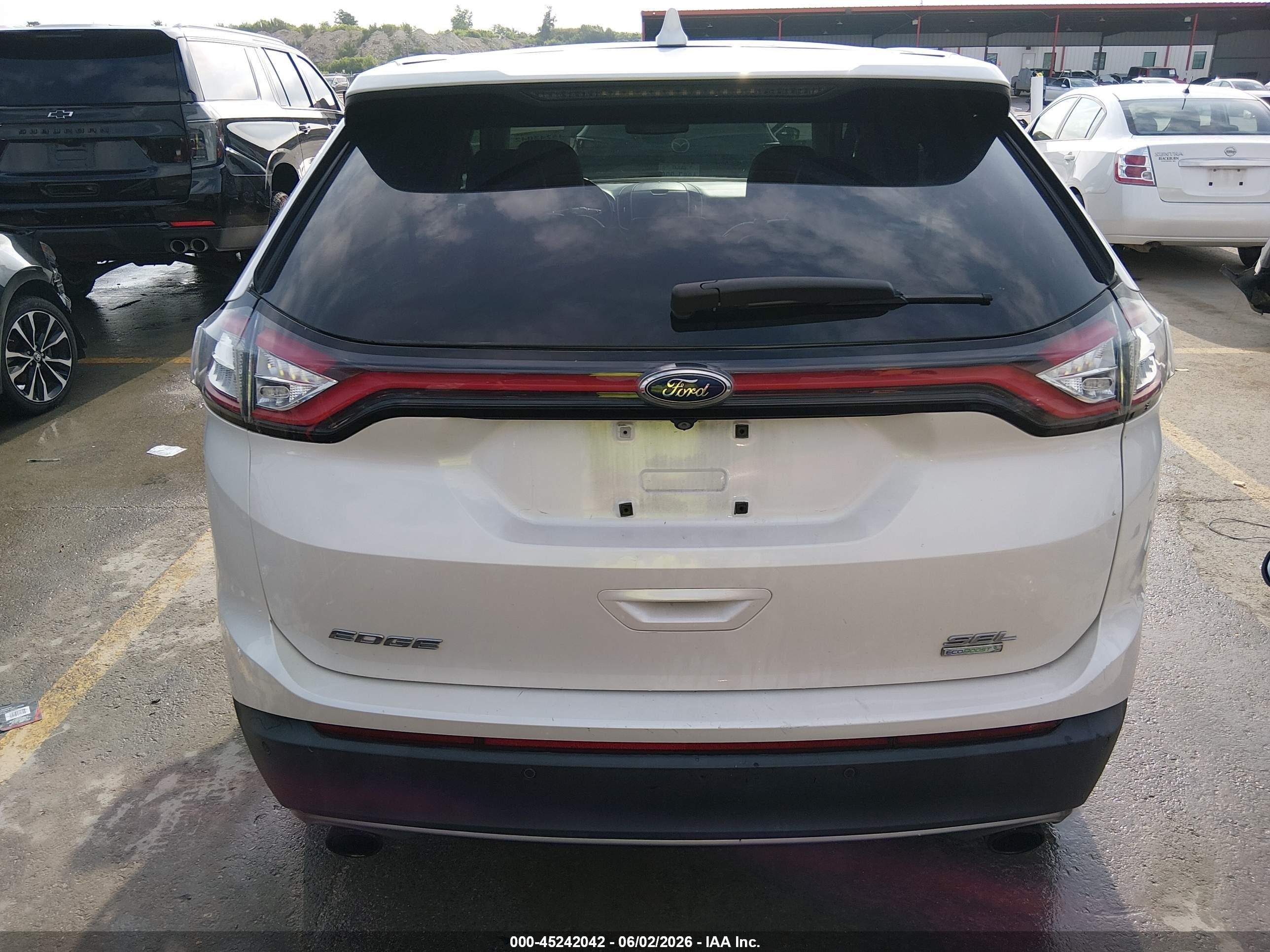 2015 Ford Edge Sel White vin: 2FMPK3J9XFBB26974