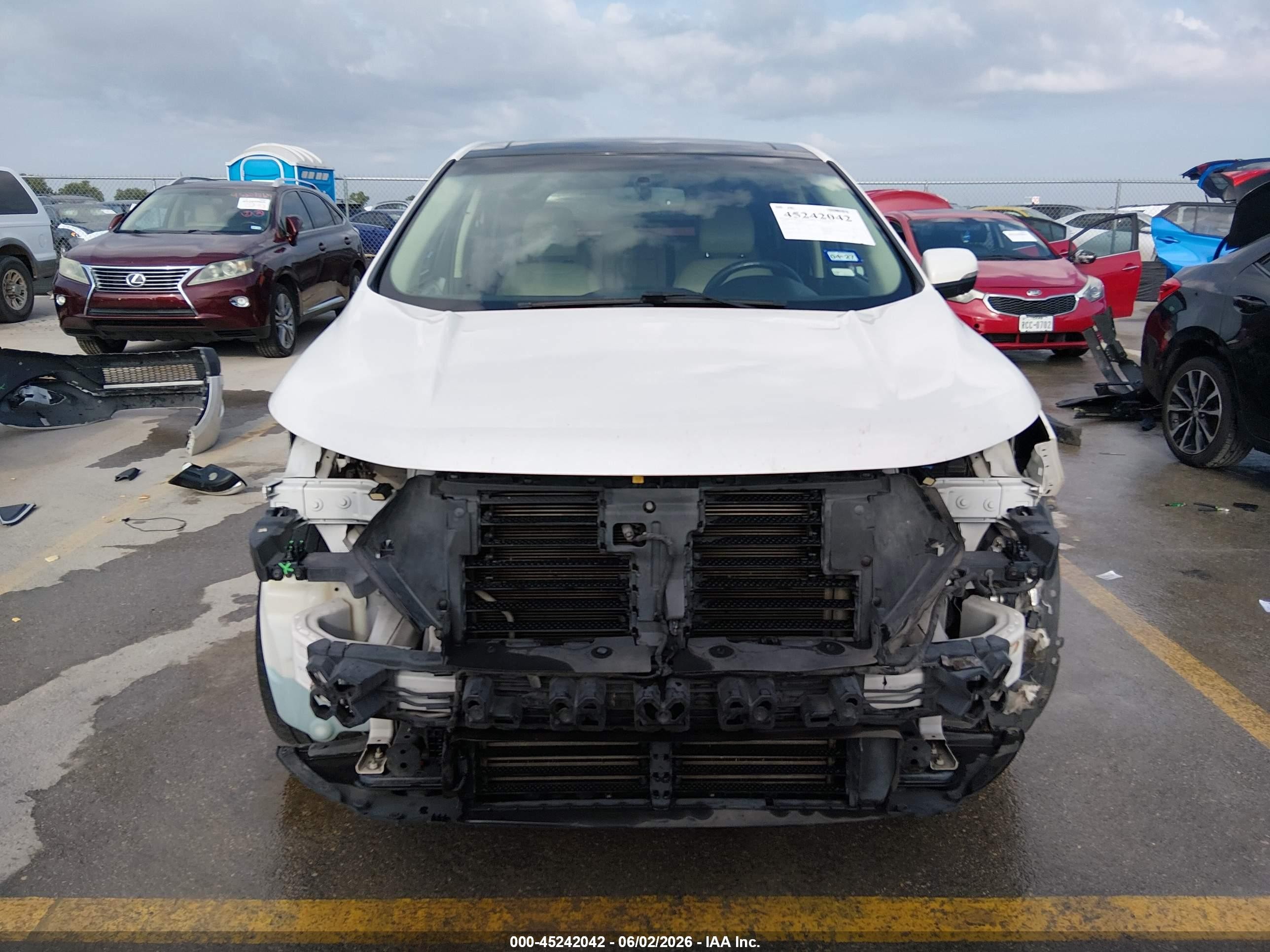 2015 Ford Edge Sel White vin: 2FMPK3J9XFBB26974