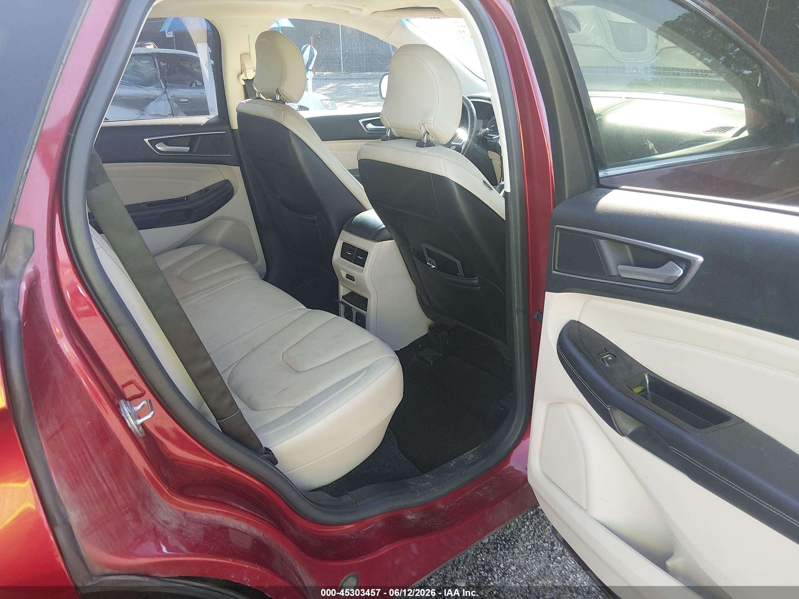 2015 Ford Edge Titanium Red vin: 2FMPK3K80FBB64087