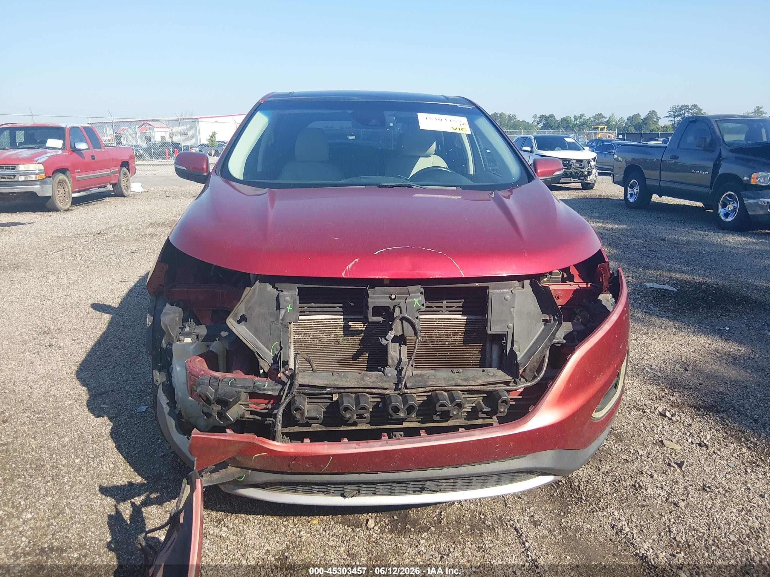 2015 Ford Edge Titanium Red vin: 2FMPK3K80FBB64087