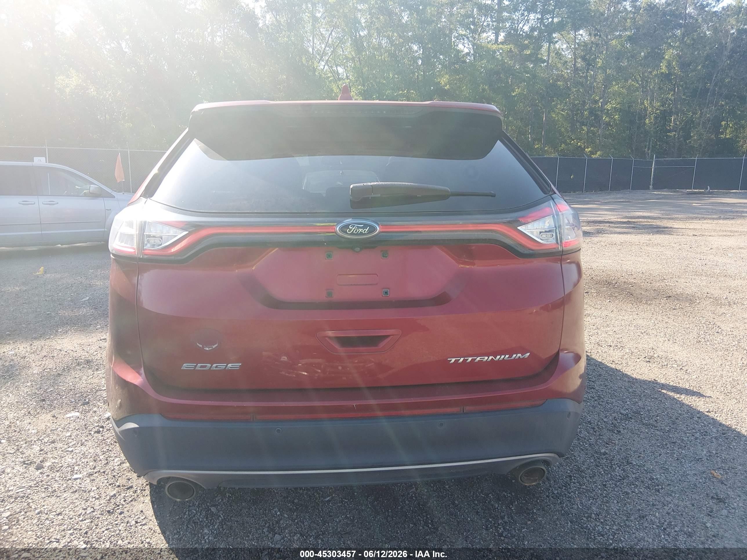 2015 Ford Edge Titanium Red vin: 2FMPK3K80FBB64087