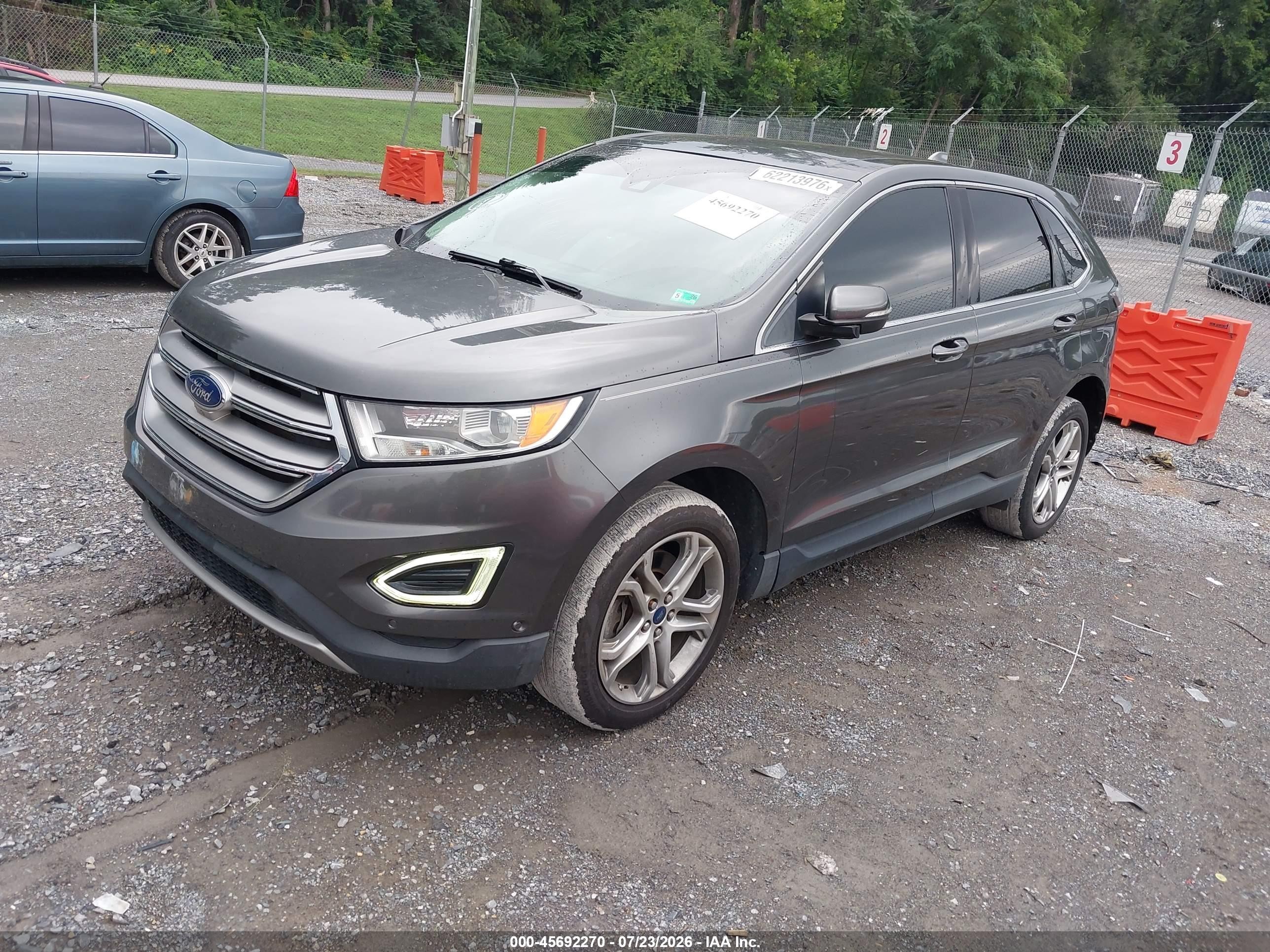 2015 Ford Edge Titanium Black vin: 2FMPK3K82FBB43953