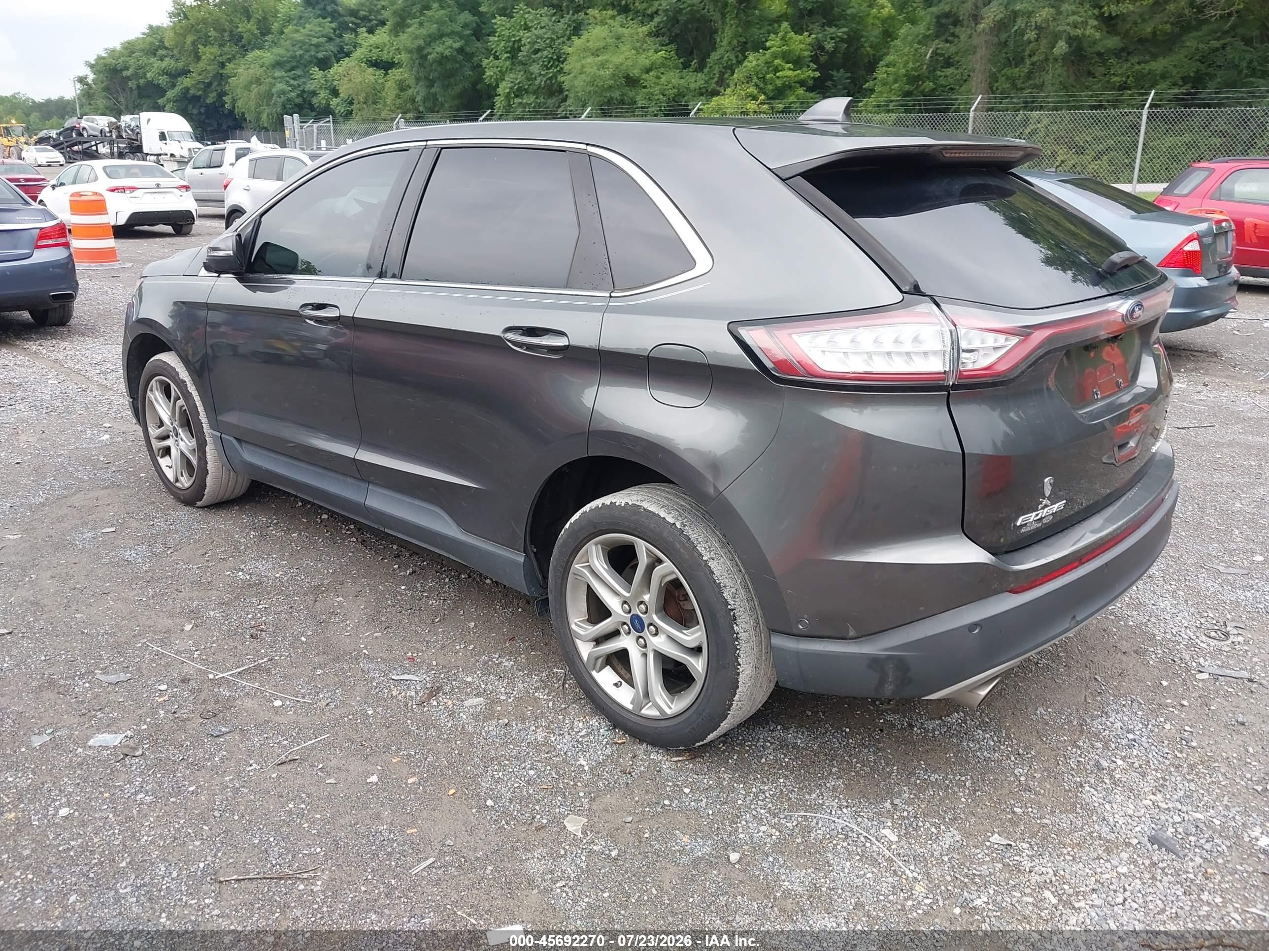 2015 Ford Edge Titanium Black vin: 2FMPK3K82FBB43953