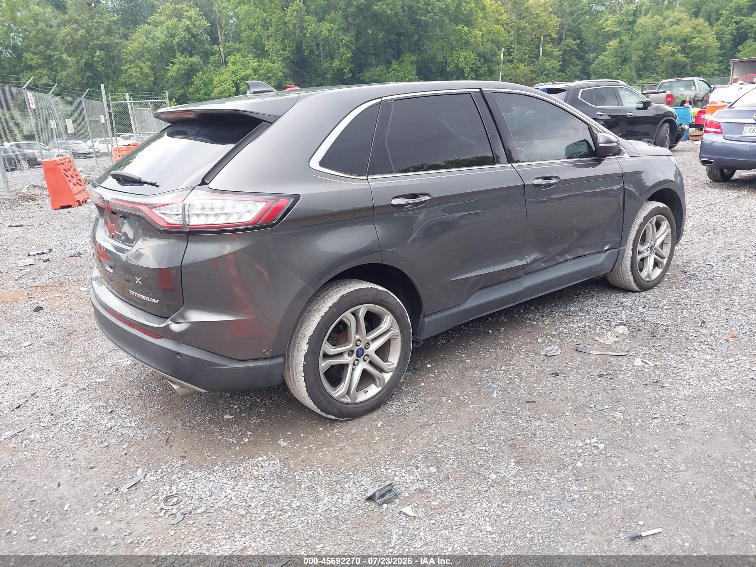 2015 Ford Edge Titanium Black vin: 2FMPK3K82FBB43953