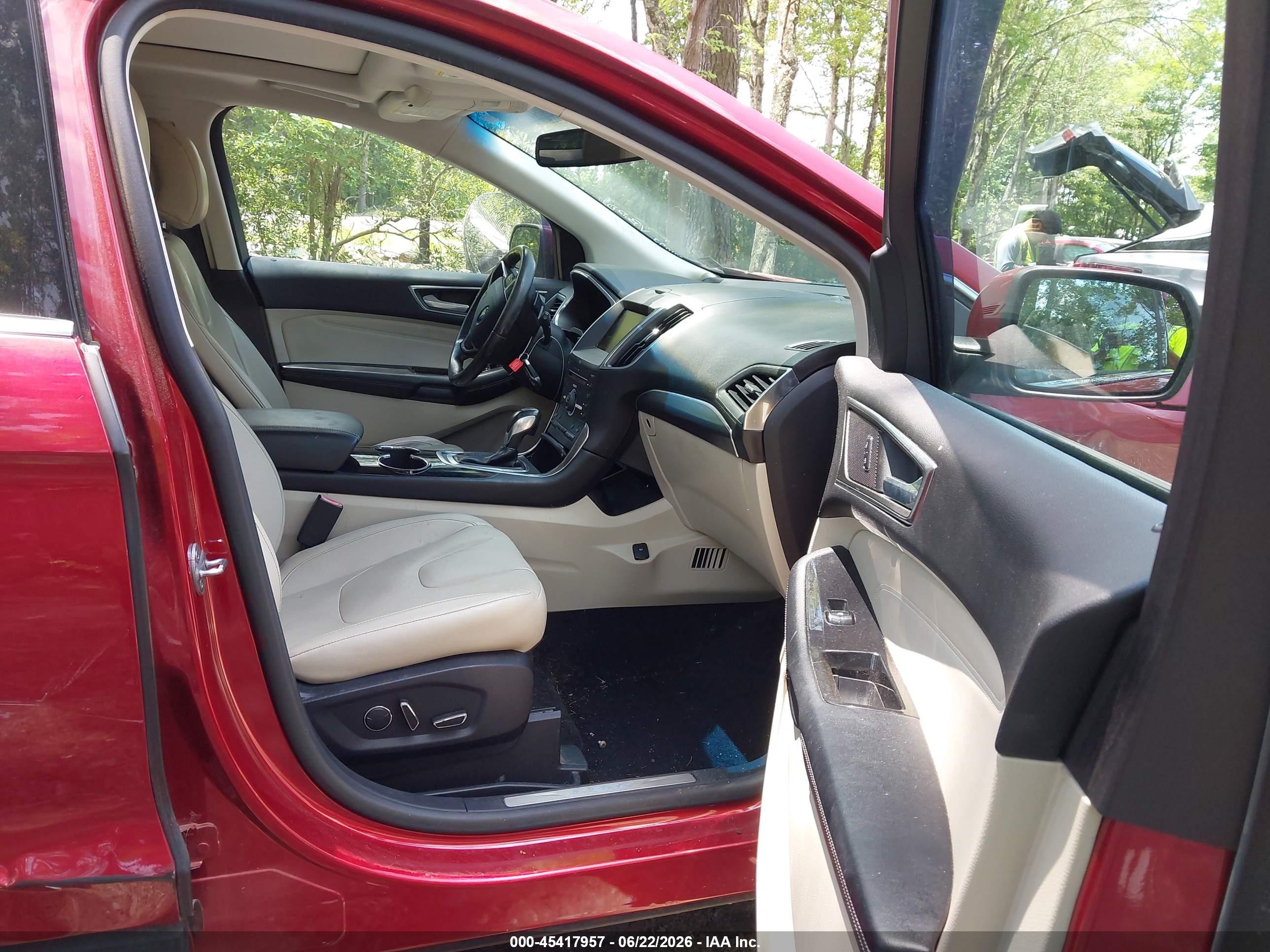 2015 Ford Edge Titanium Red vin: 2FMPK3K84FBB54808