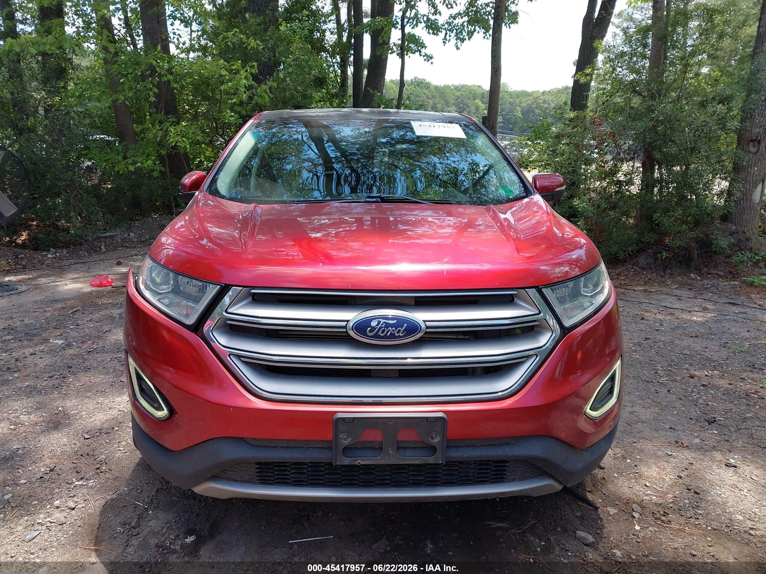 2015 Ford Edge Titanium Red vin: 2FMPK3K84FBB54808
