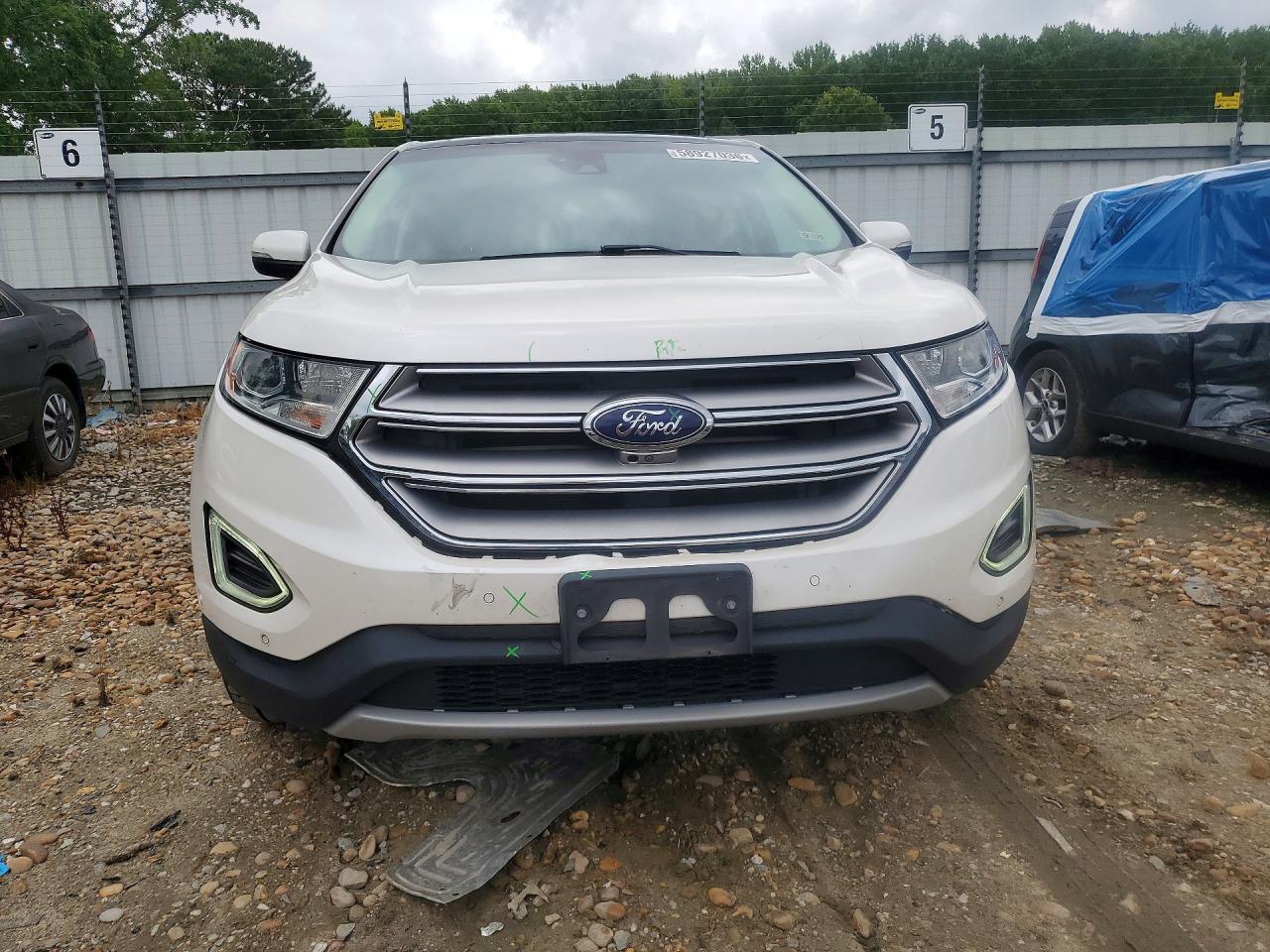 2015 Ford Edge Titanium White vin: 2FMPK3K85FBC16328