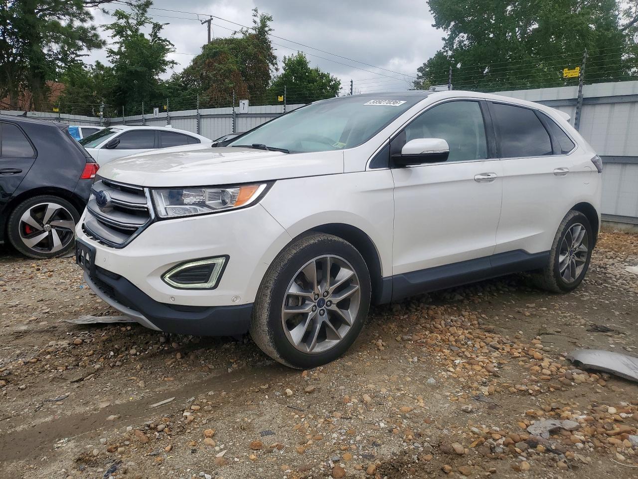 2015 Ford Edge Titanium Белый vin: 2FMPK3K85FBC16328